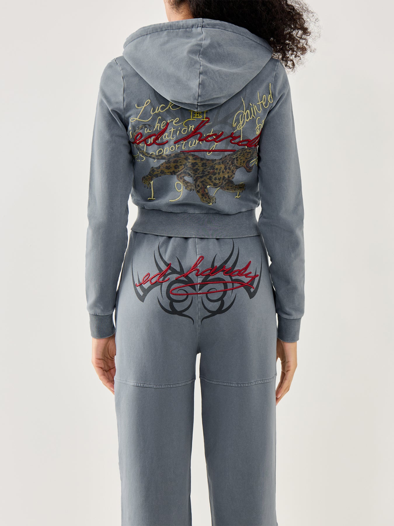 Attoo Collage Seam Detail Wide Leg Joggers Charcoal Charcoal