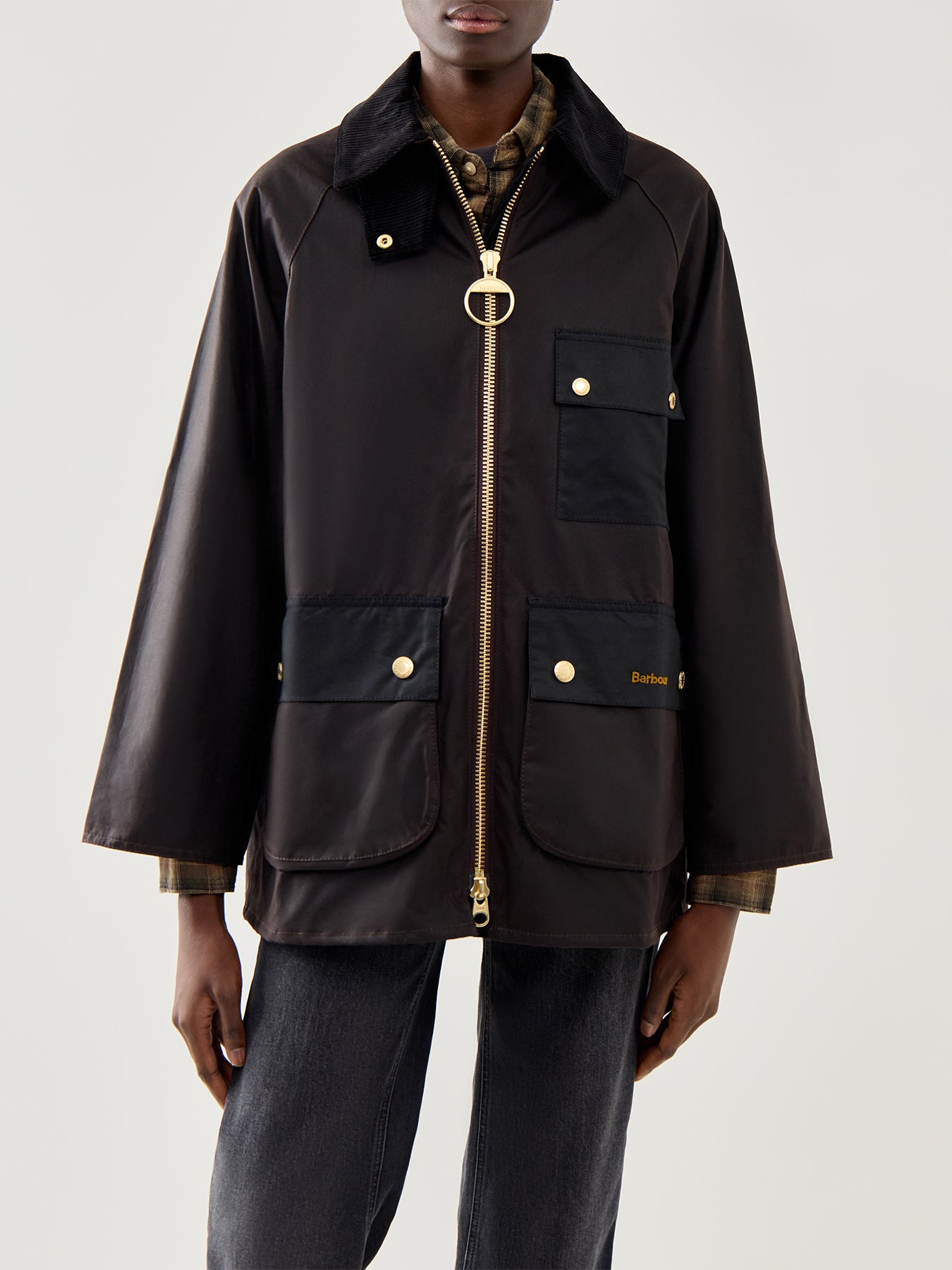 Womens Barbour Luella Wax Corduroy Jacket Brown