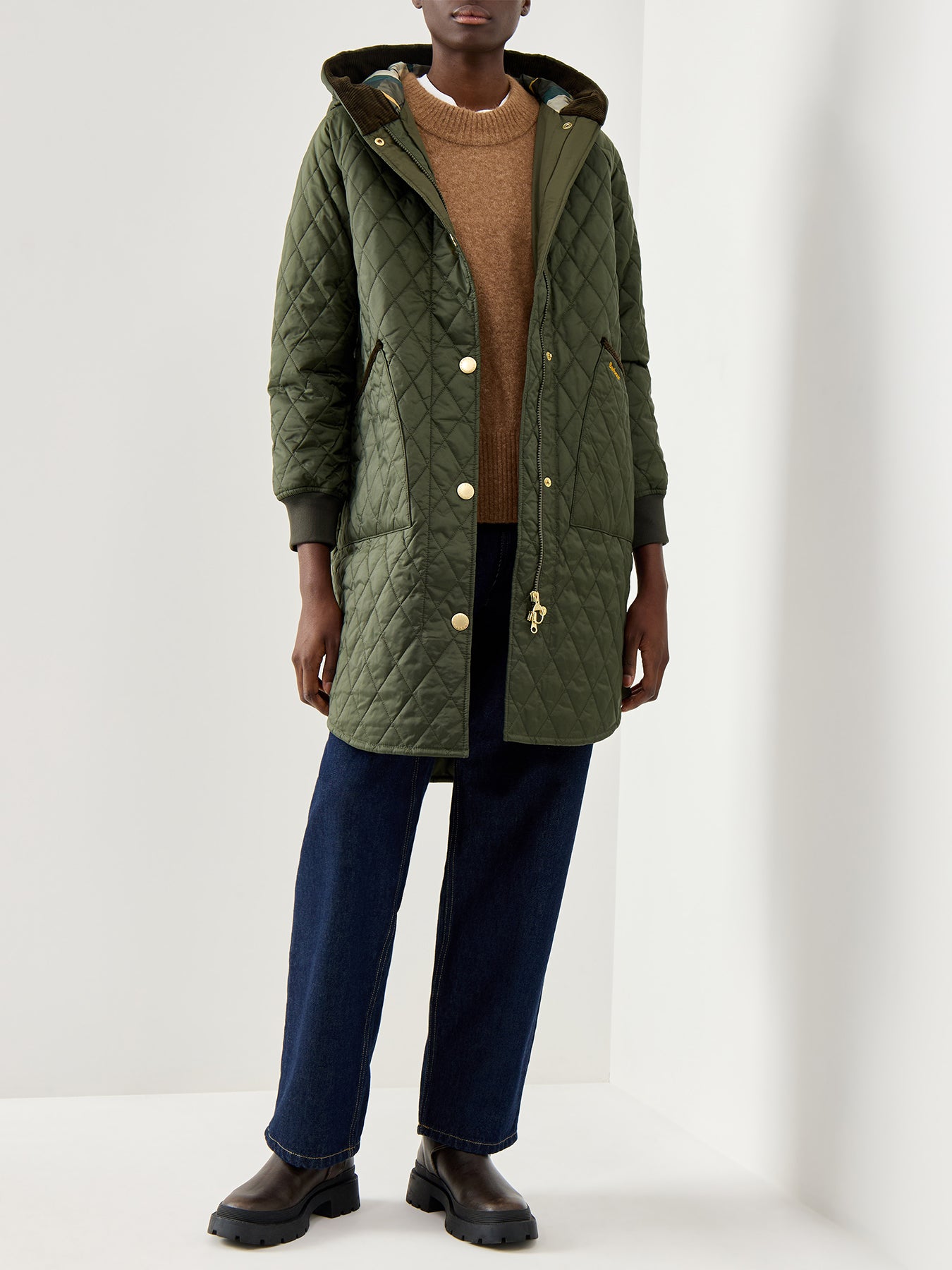 Womens Barbour Hilary Quilted Jacket Green
