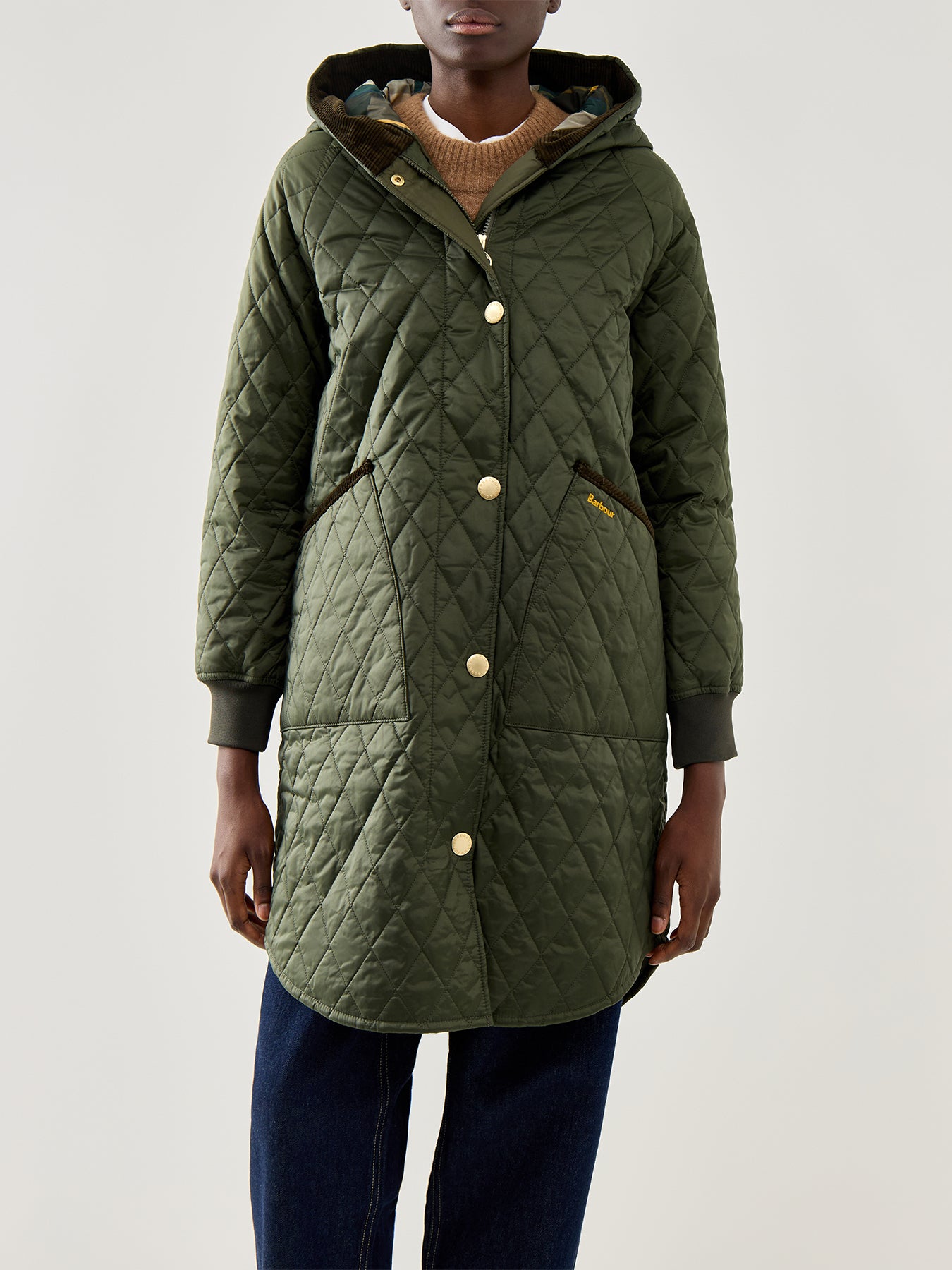 Womens Barbour Hilary Quilted Jacket Green