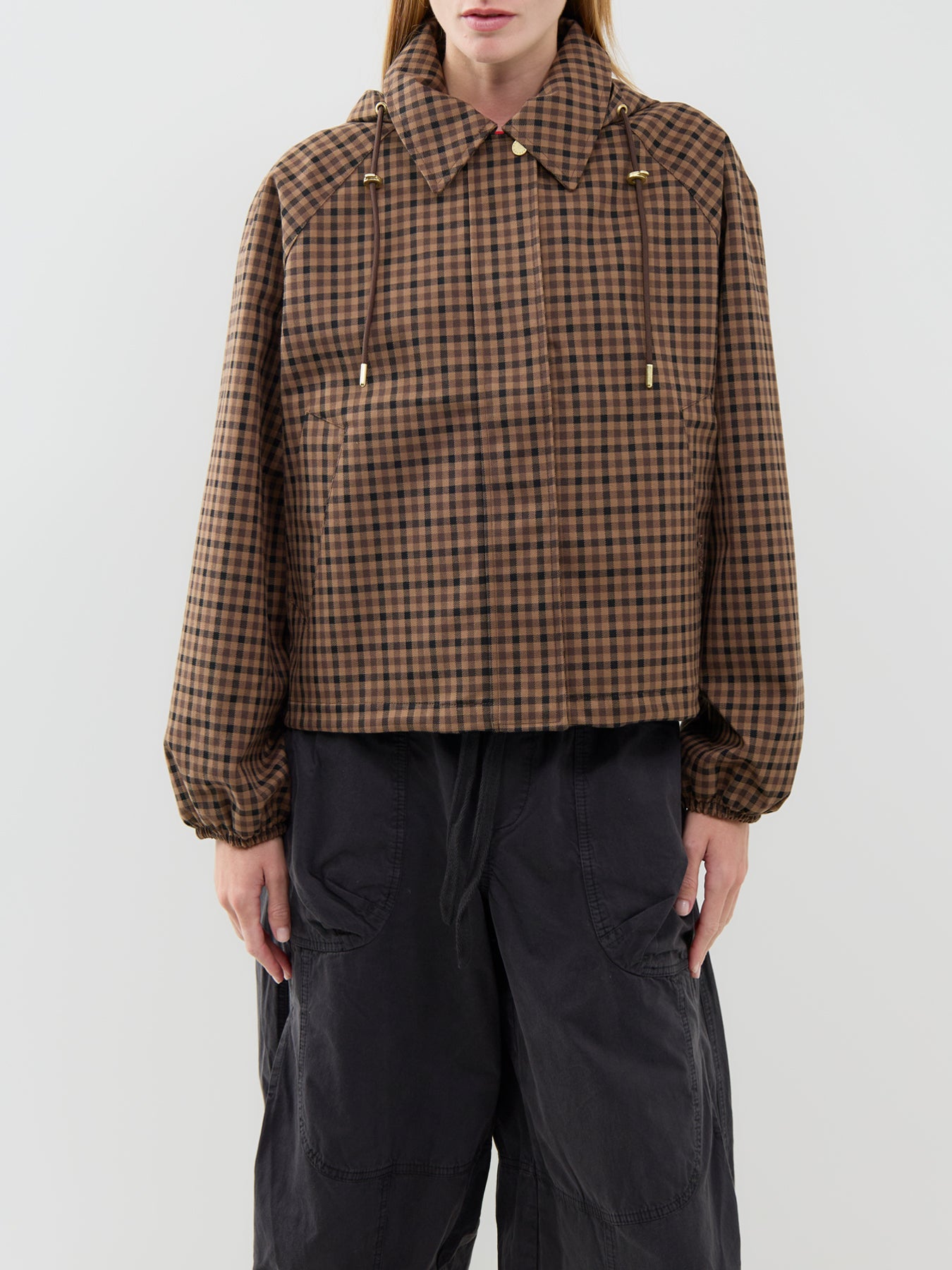 Audrey Showerproof Jacket Vicuna Gingham Check