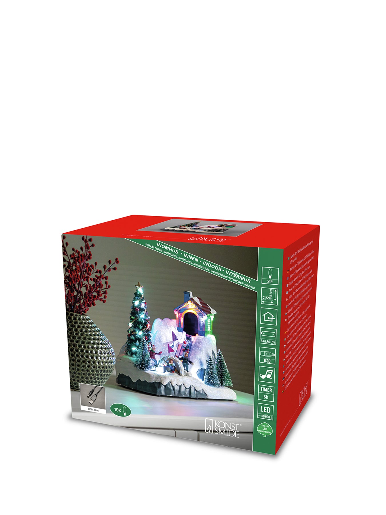 Winter Village Multi-Colour LED Christmas Display with Music & Timer