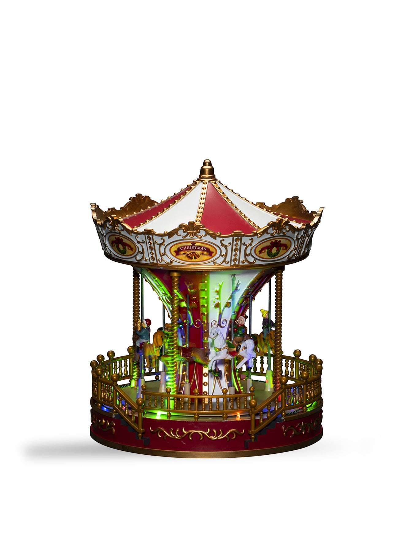 Christmas Mechanical Carousel Decoration LED Music USB