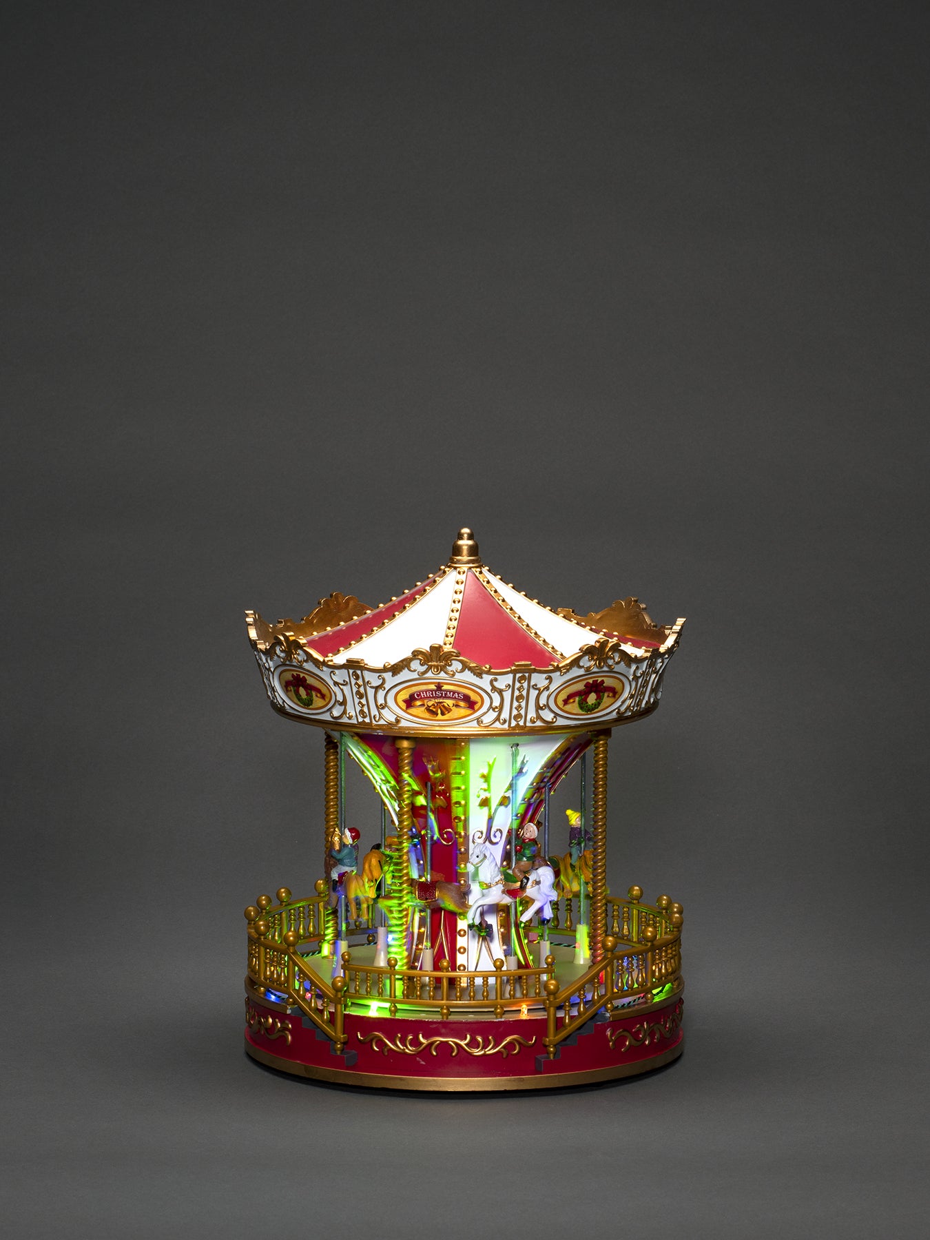 Christmas Mechanical Carousel Decoration LED Music USB