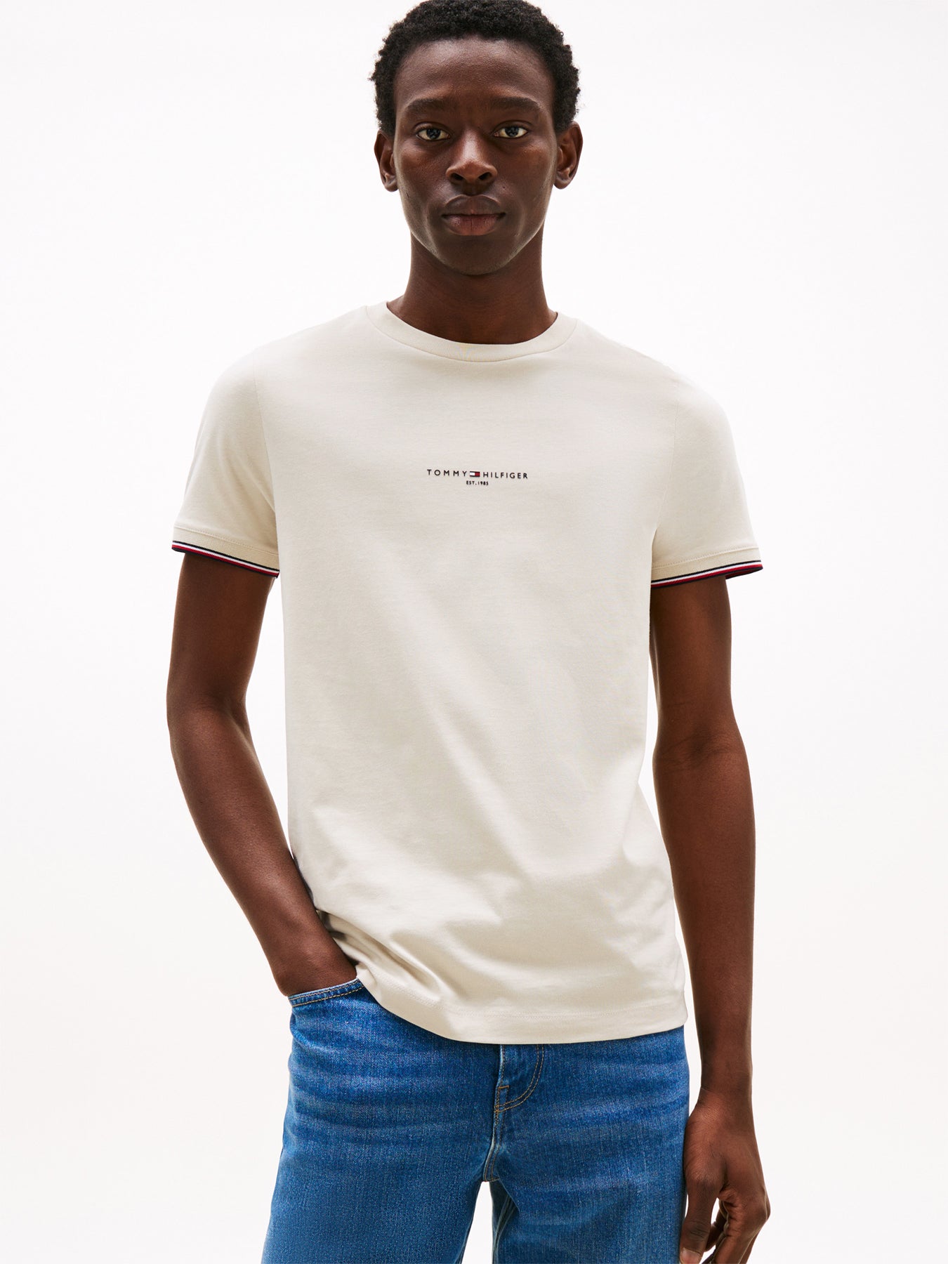 Signature Tipped Slim Knit T-Shirt