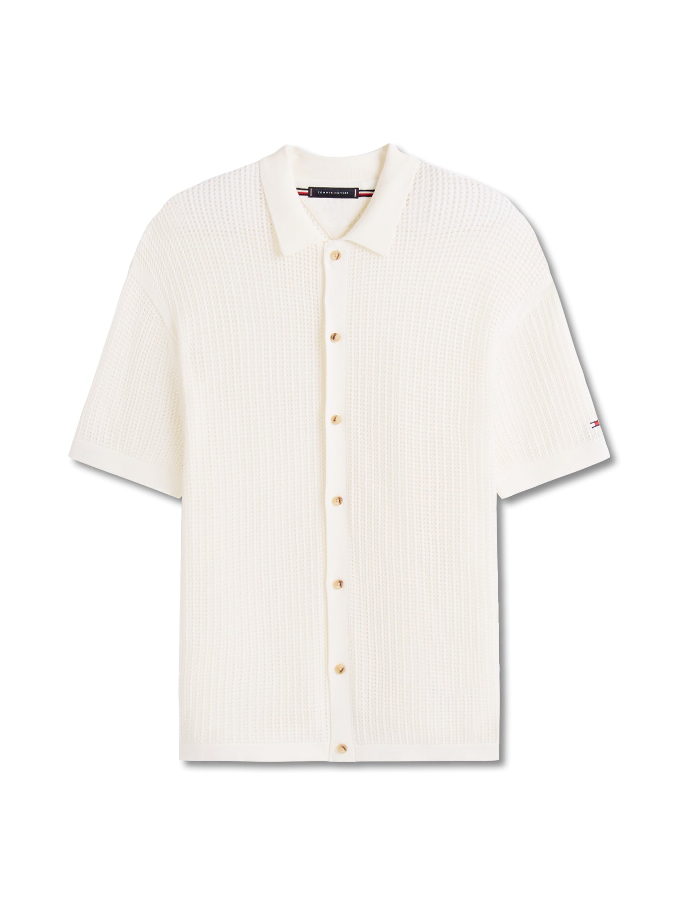 Relaxed Fit Open Knit Short Sleeve Shirt