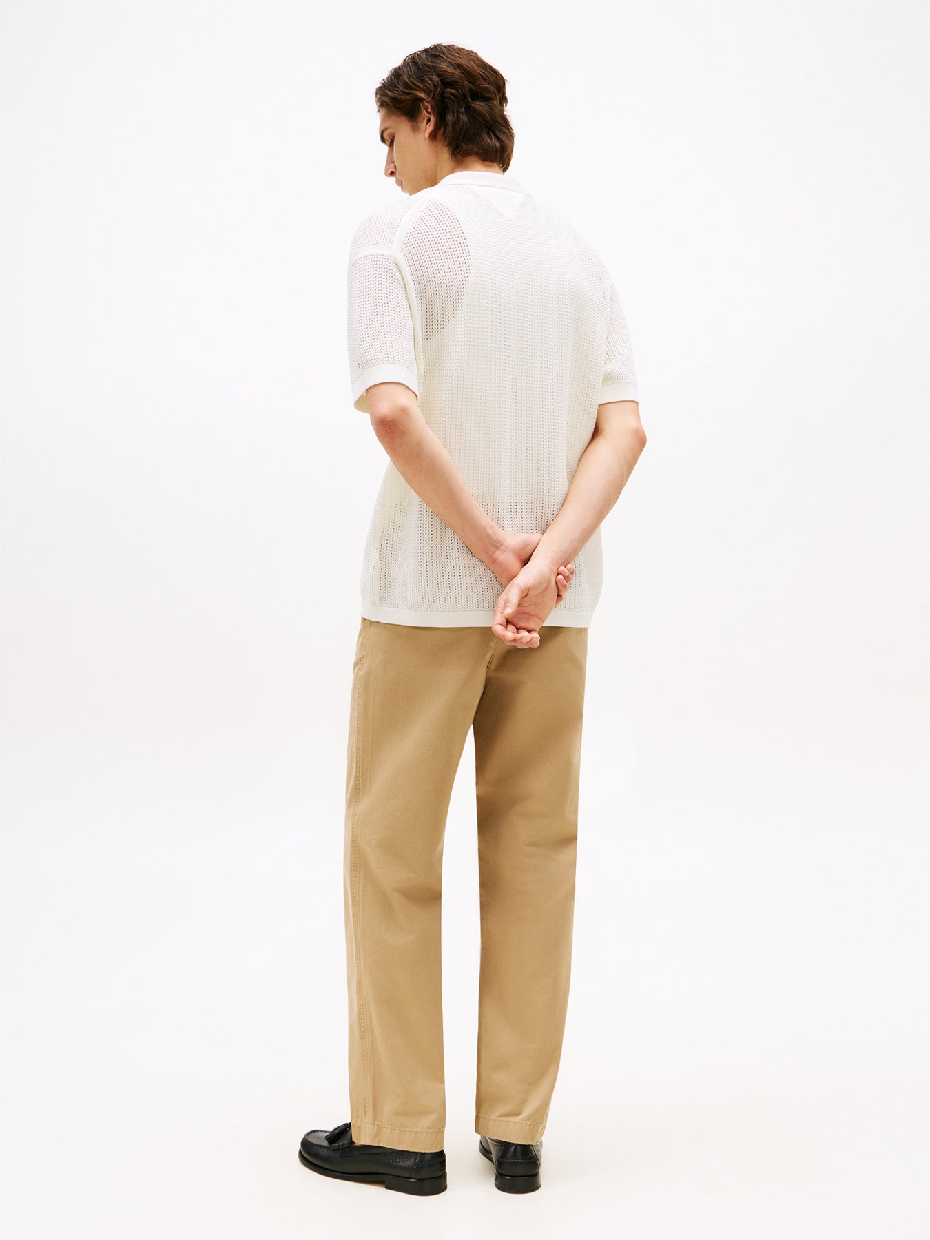 Relaxed Fit Open Knit Short Sleeve Shirt