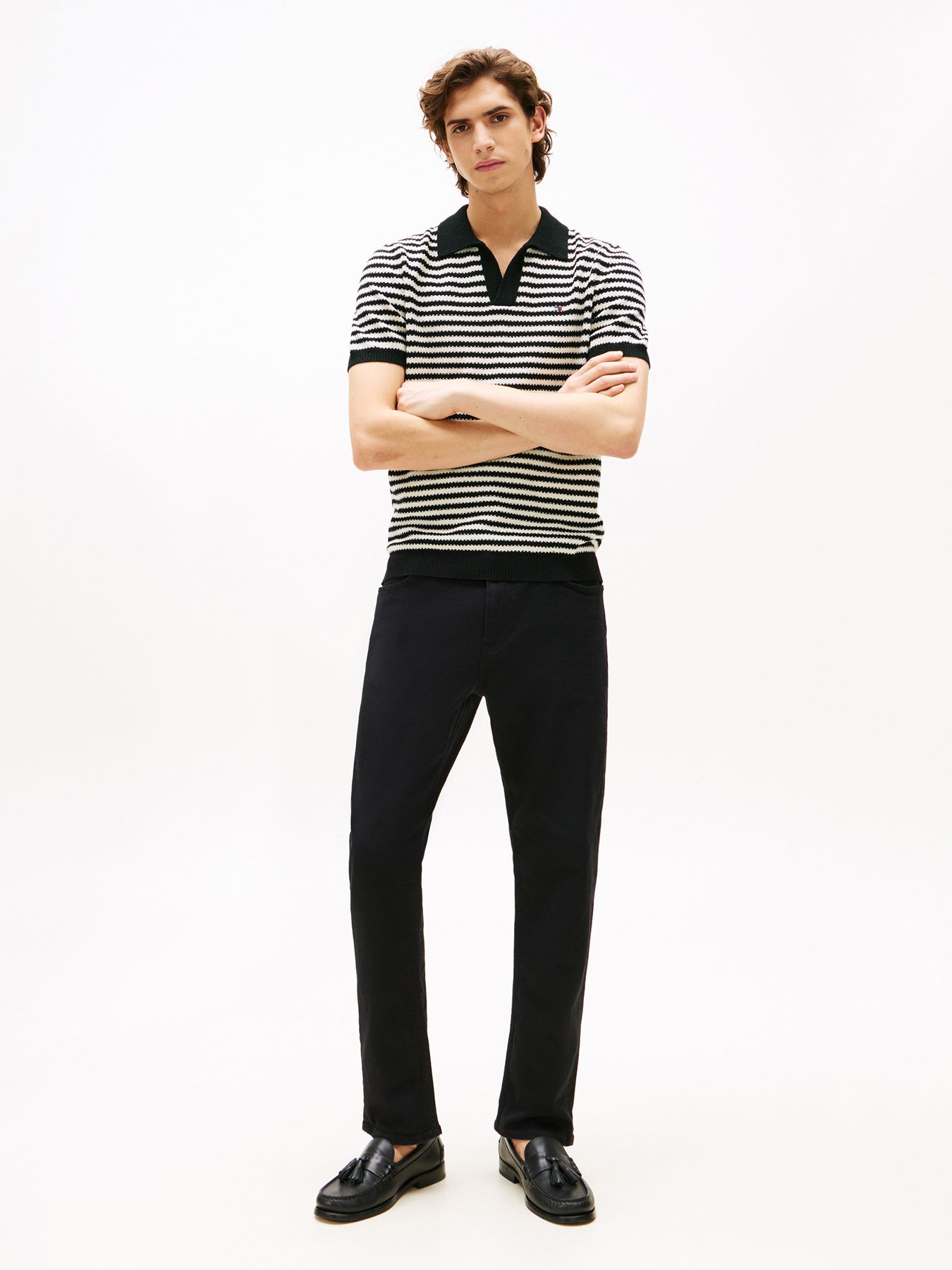 Textured Knit Polo Shirt