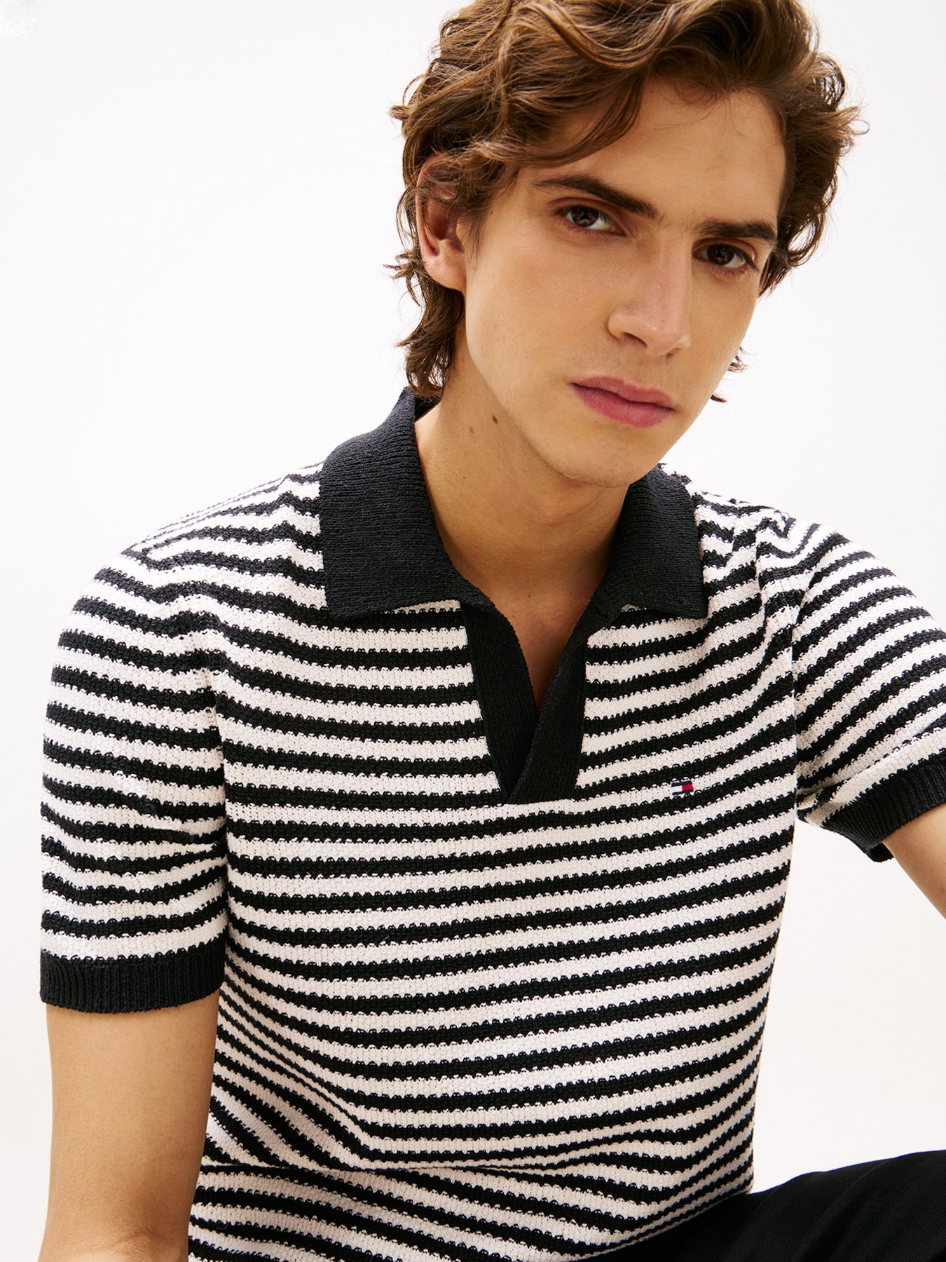 Textured Knit Polo Shirt