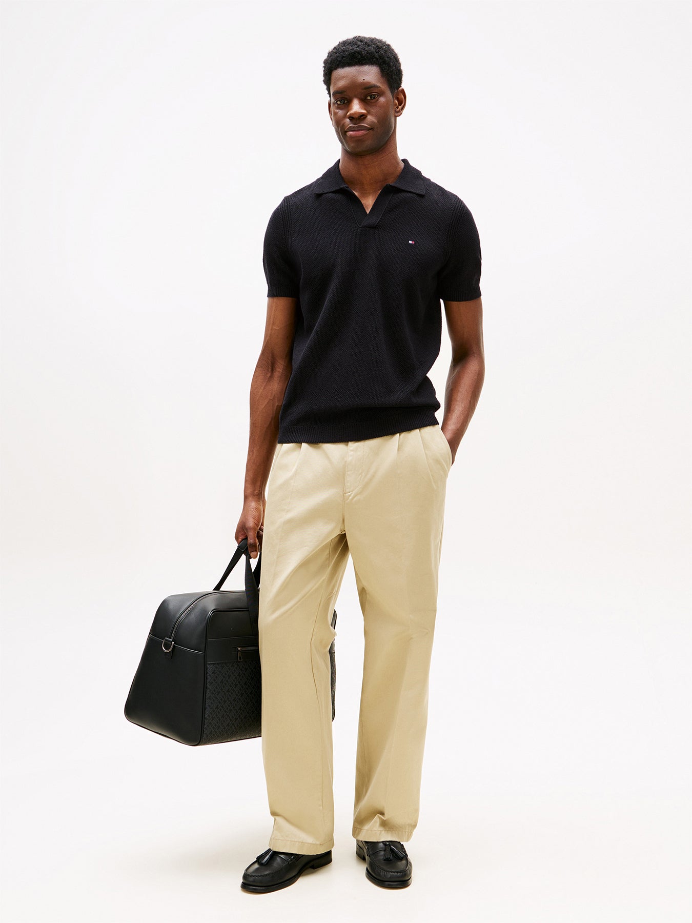 Textured Knit Polo Shirt