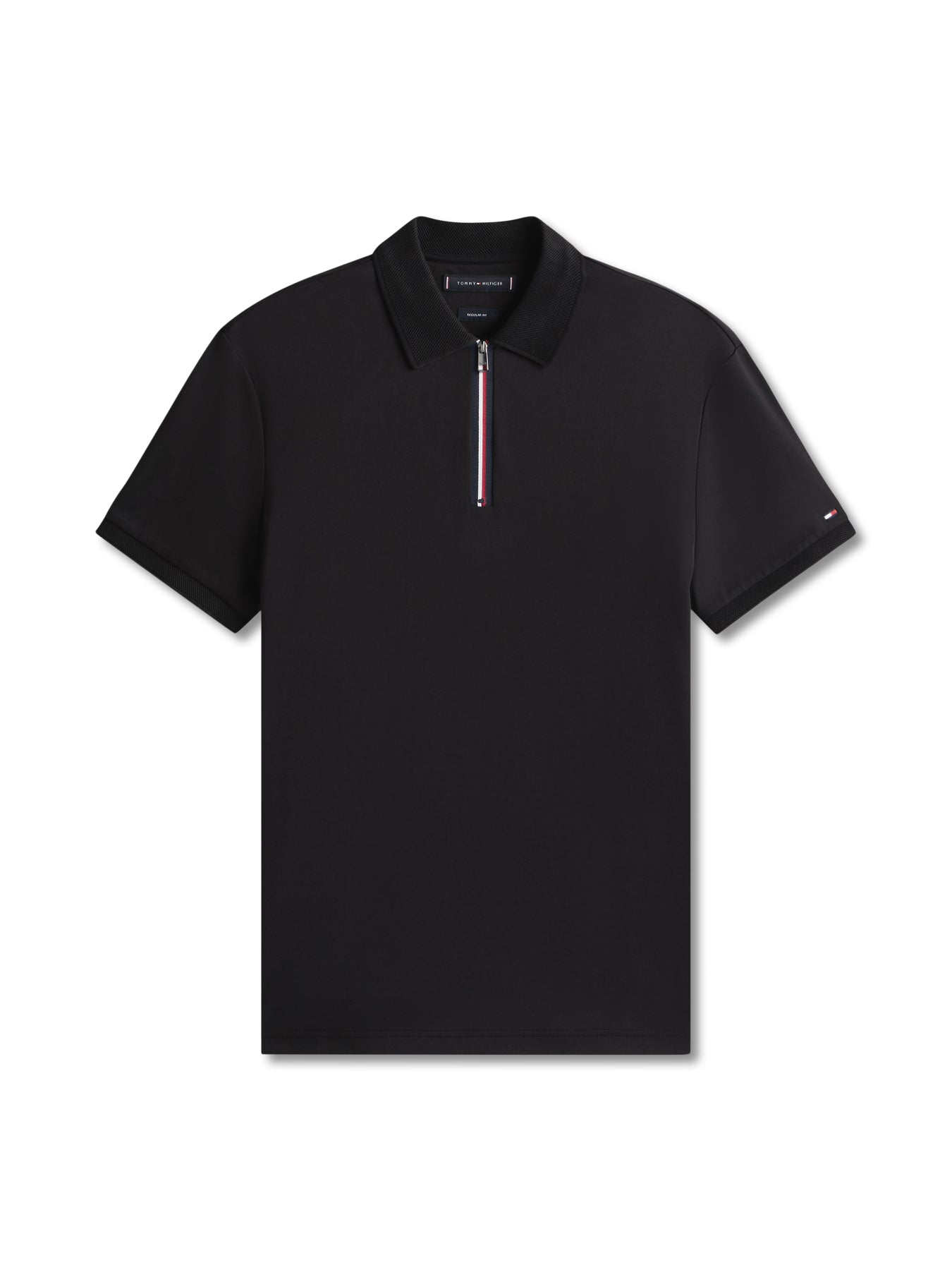 Regular Signature Zip Placket Polo Shirt