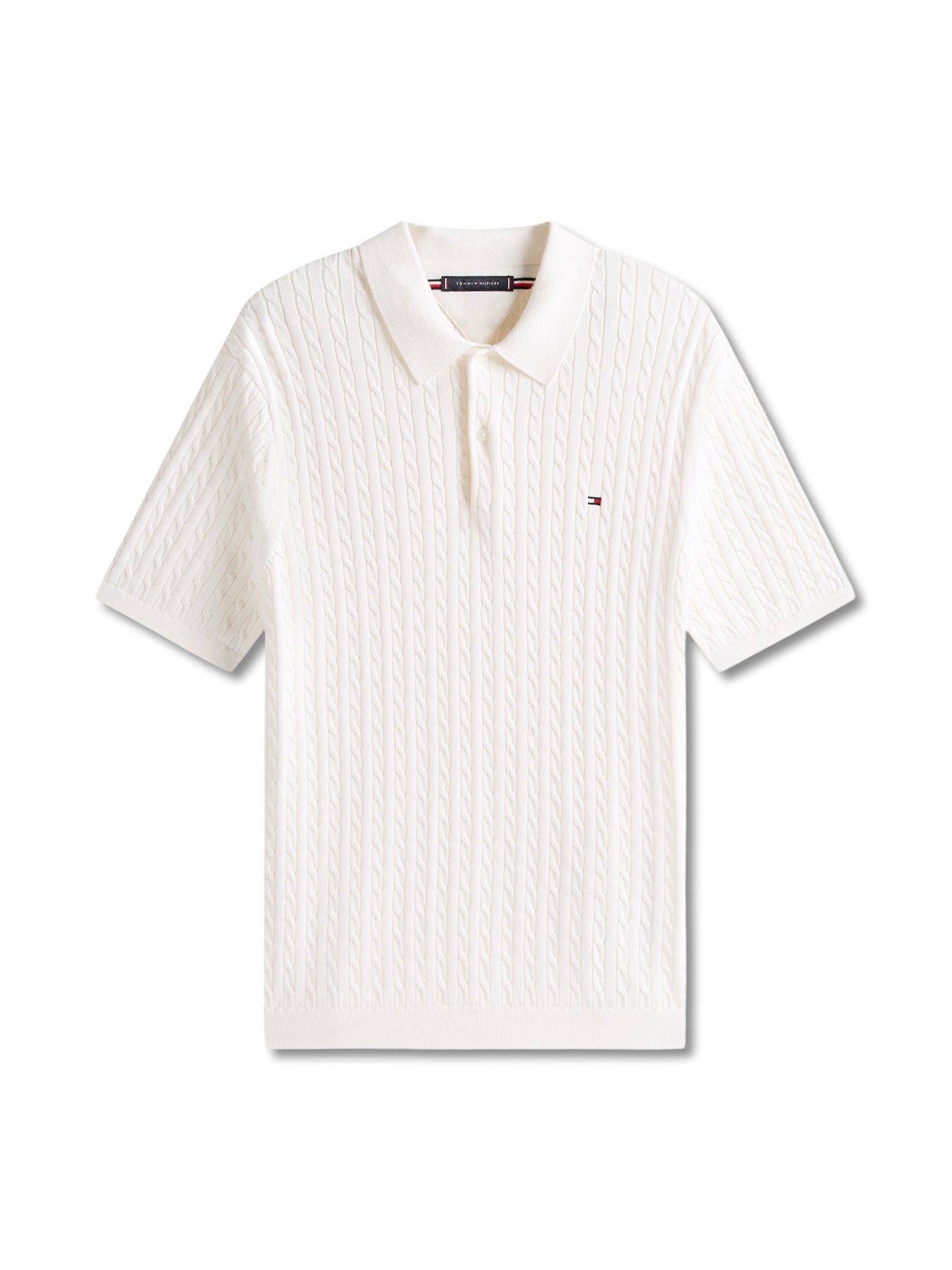 Regular Fit Cable Knit Polo Shirt