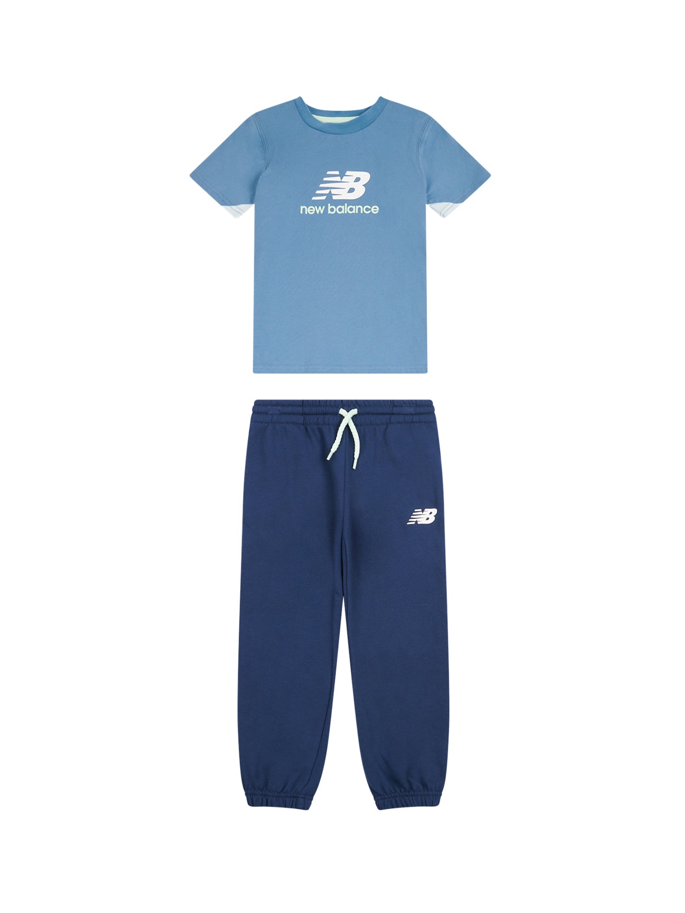 Contrast Panel Tee and Jogger Set Blue