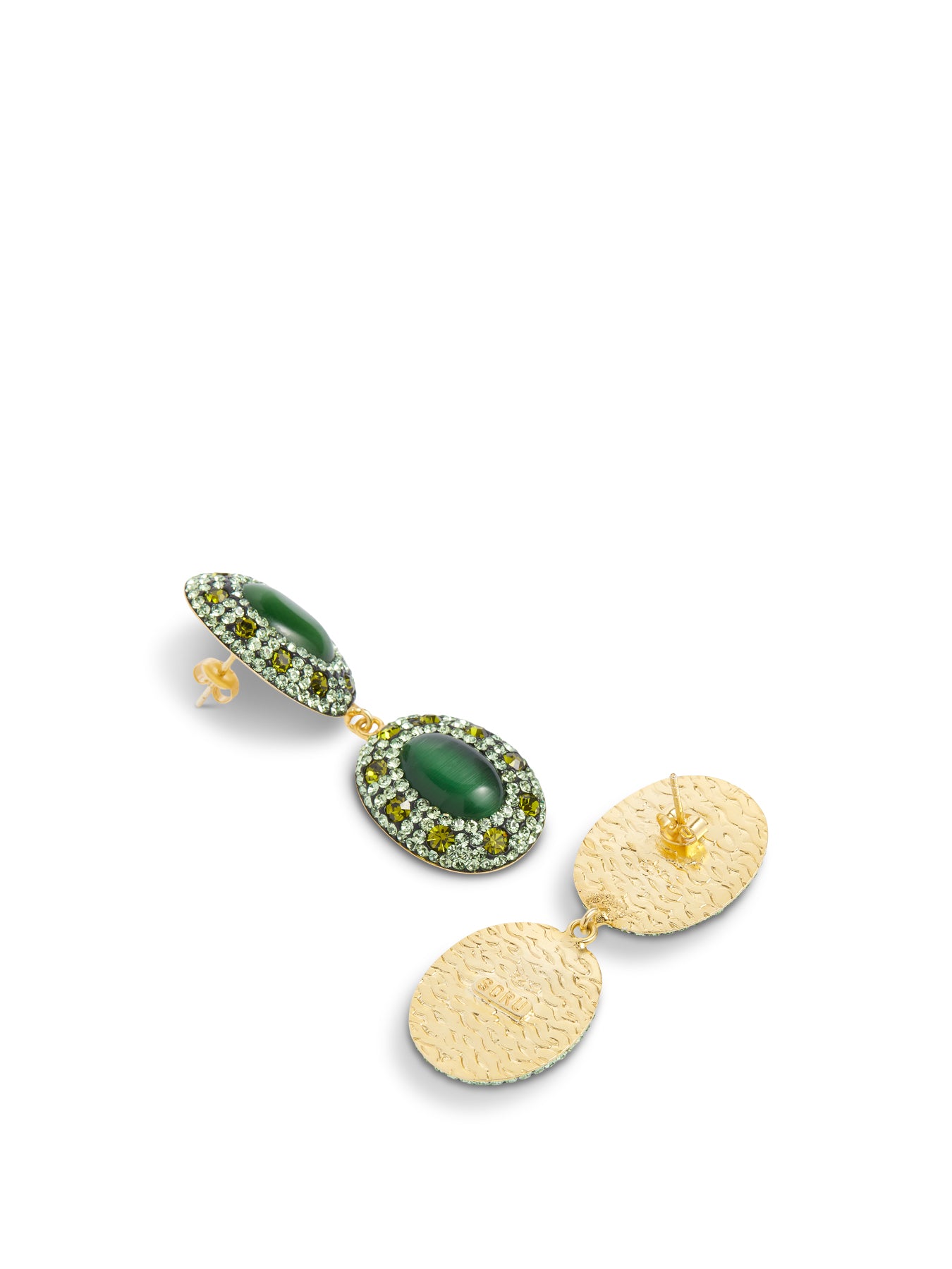 Green Drop Crystal Earrings