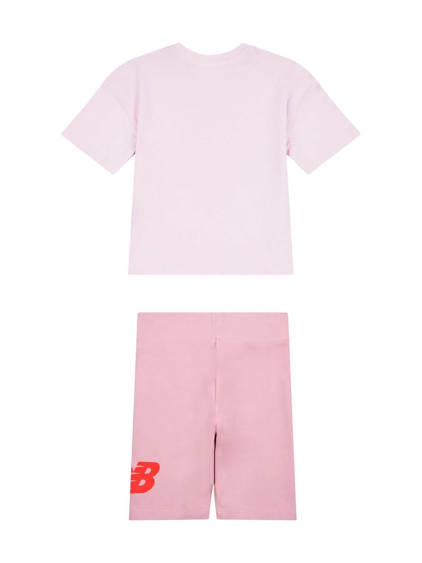 Girls’ Stacked Logo Tee & Cycle Short Set Pink