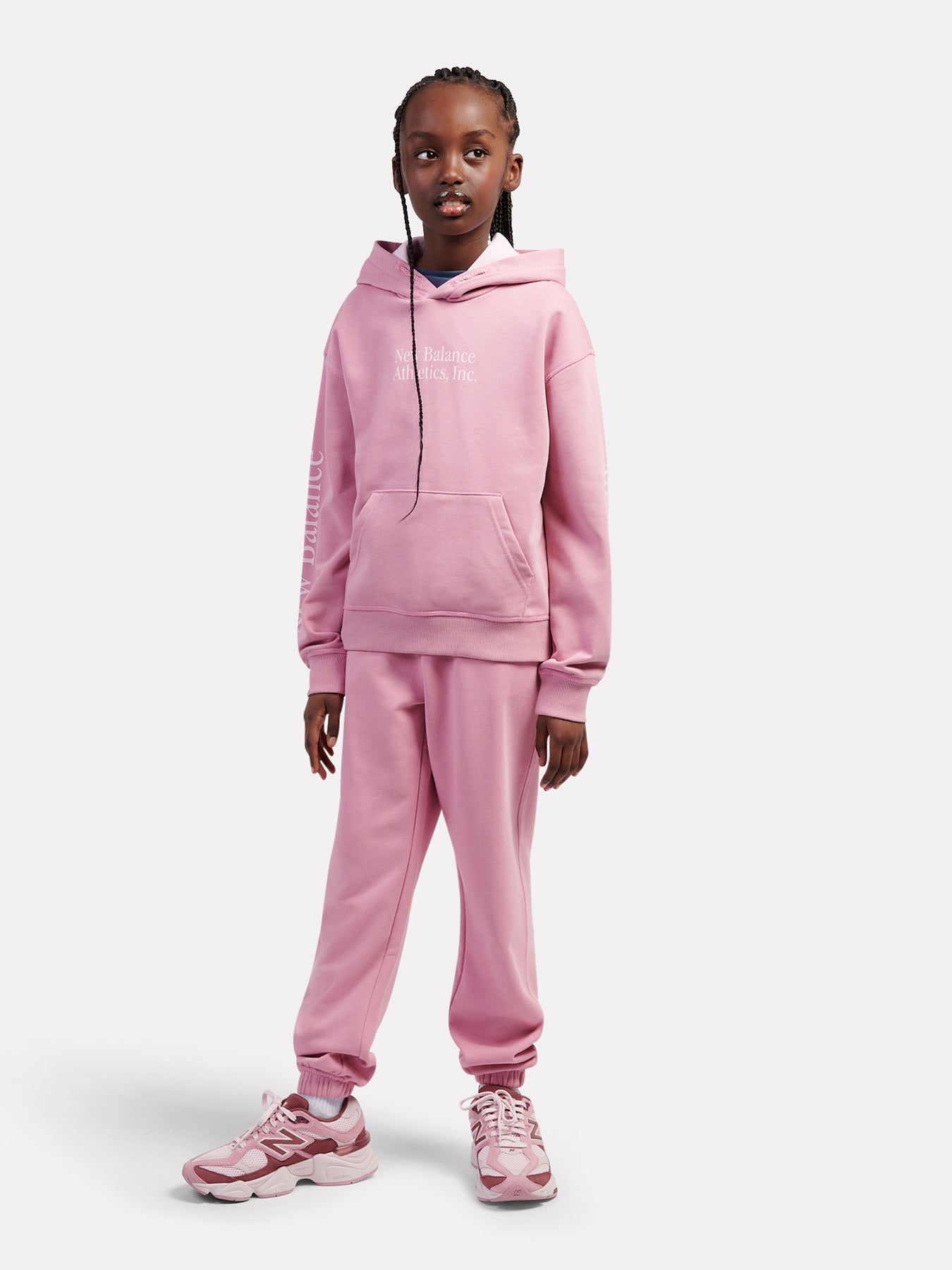 Kids’ Linear Sleeve Graphic Hoodie Pink