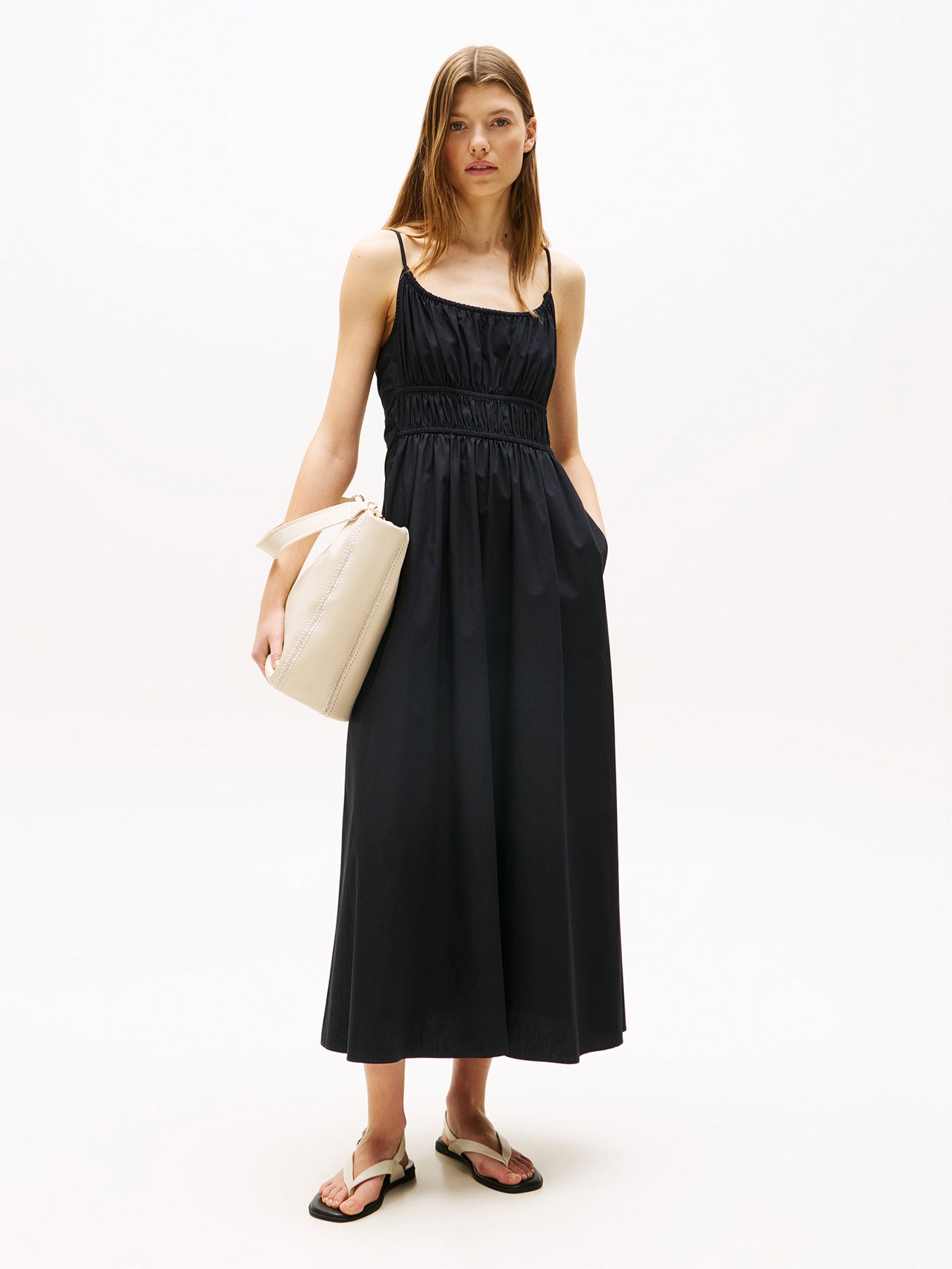 Smock Scoop Neck Maxi Dress