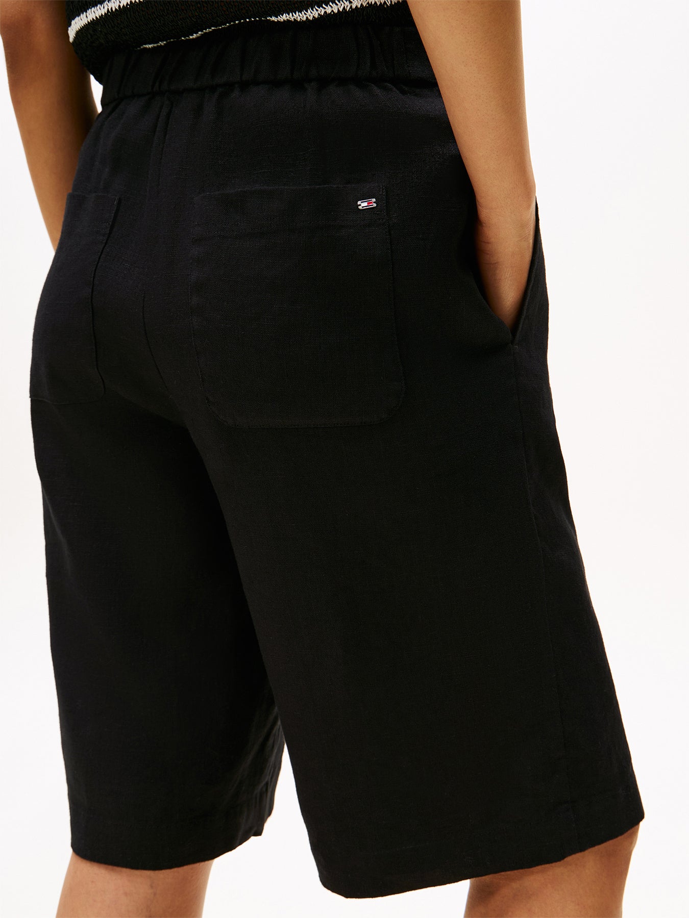 Linen Blend Slim Tailored Shorts