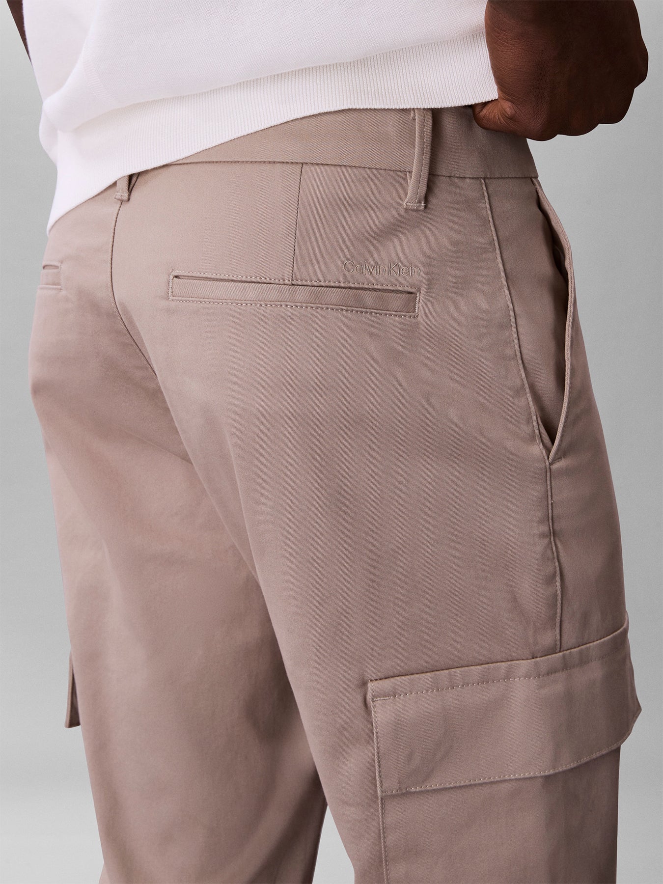 Slim Stretch Cotton Cargo Trousers