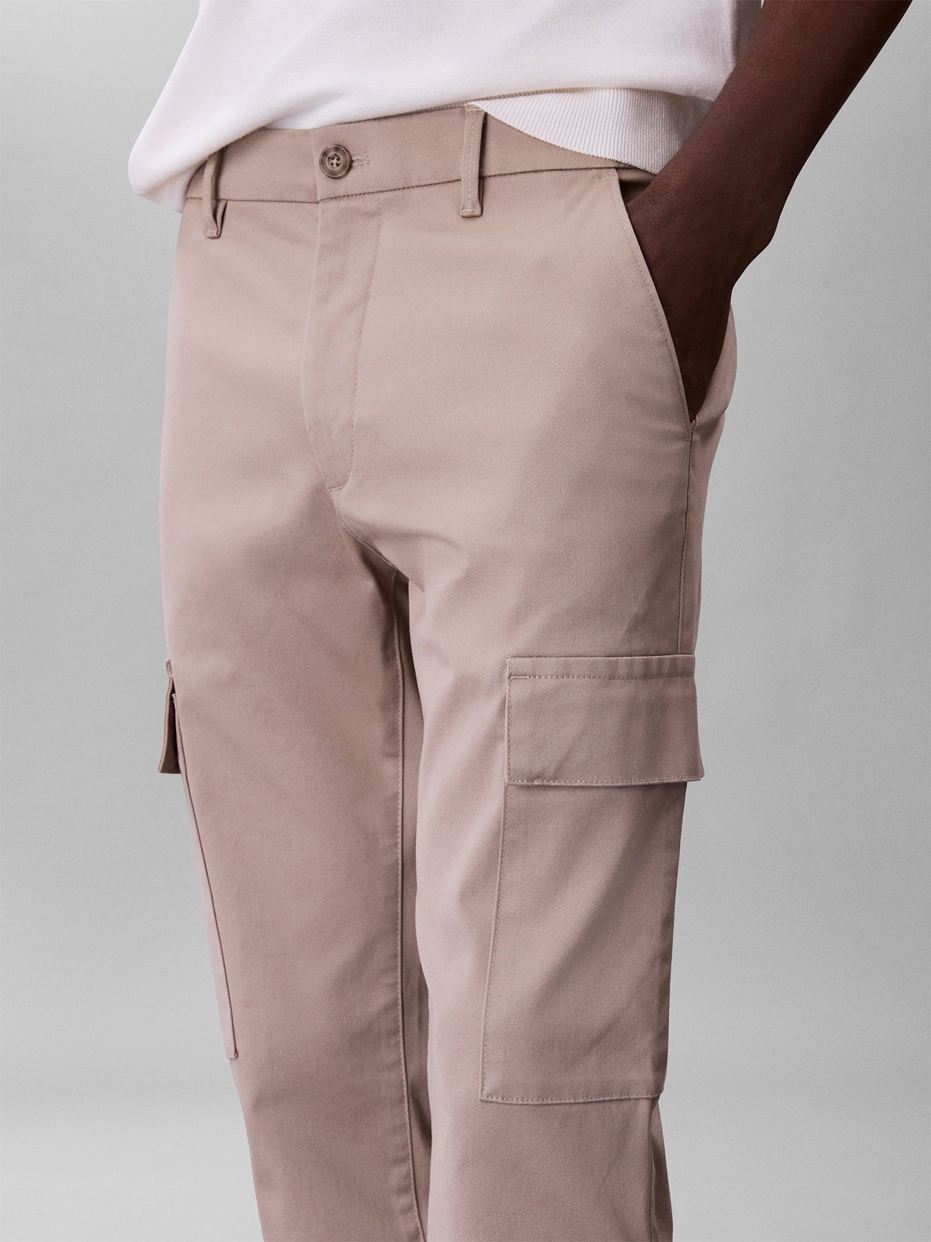 Slim Stretch Cotton Cargo Trousers