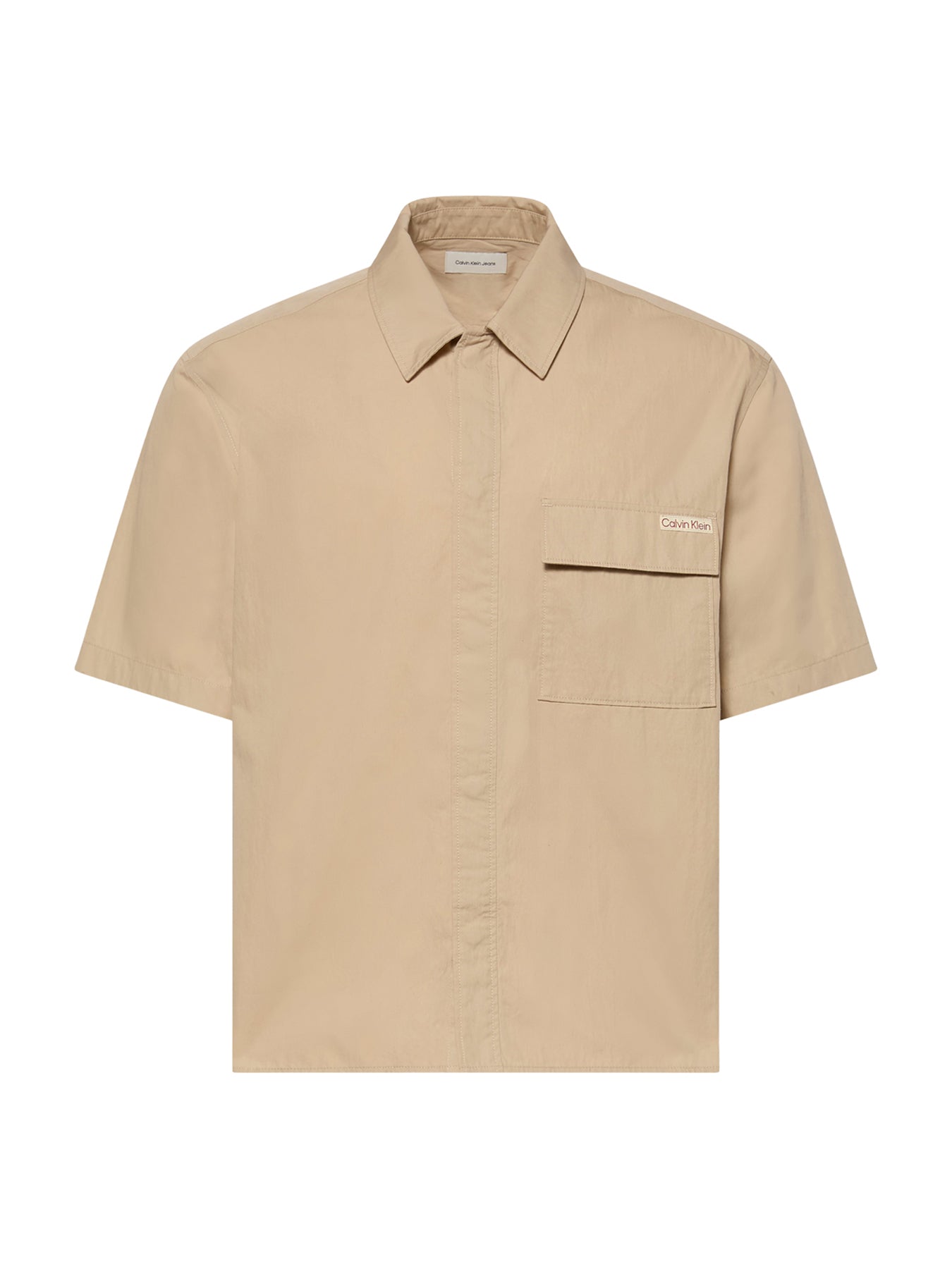 Relaxed Cotton Blend Short Sleeve Shirt