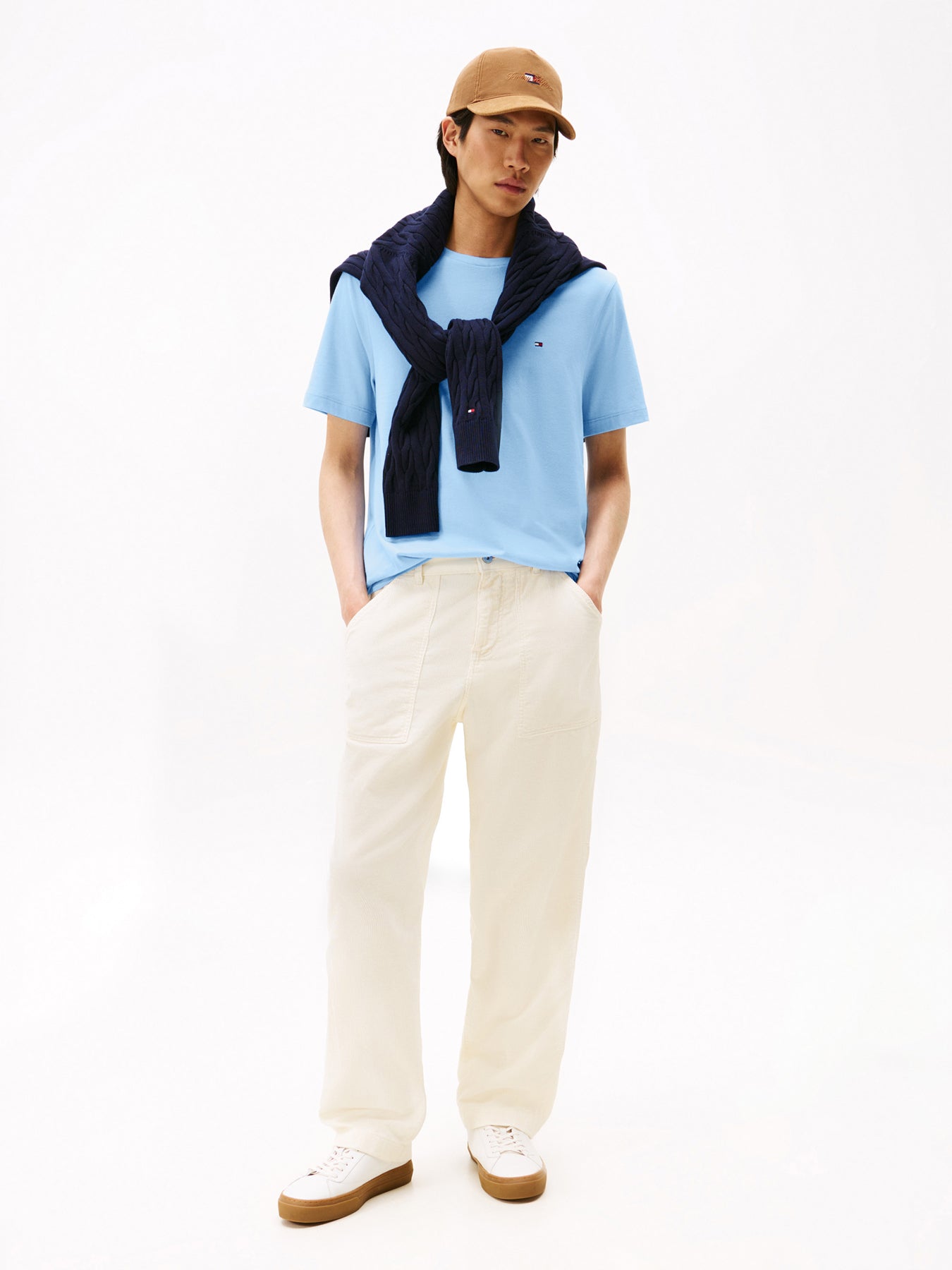 Flag Embroidery Crew Neck T-Shirt