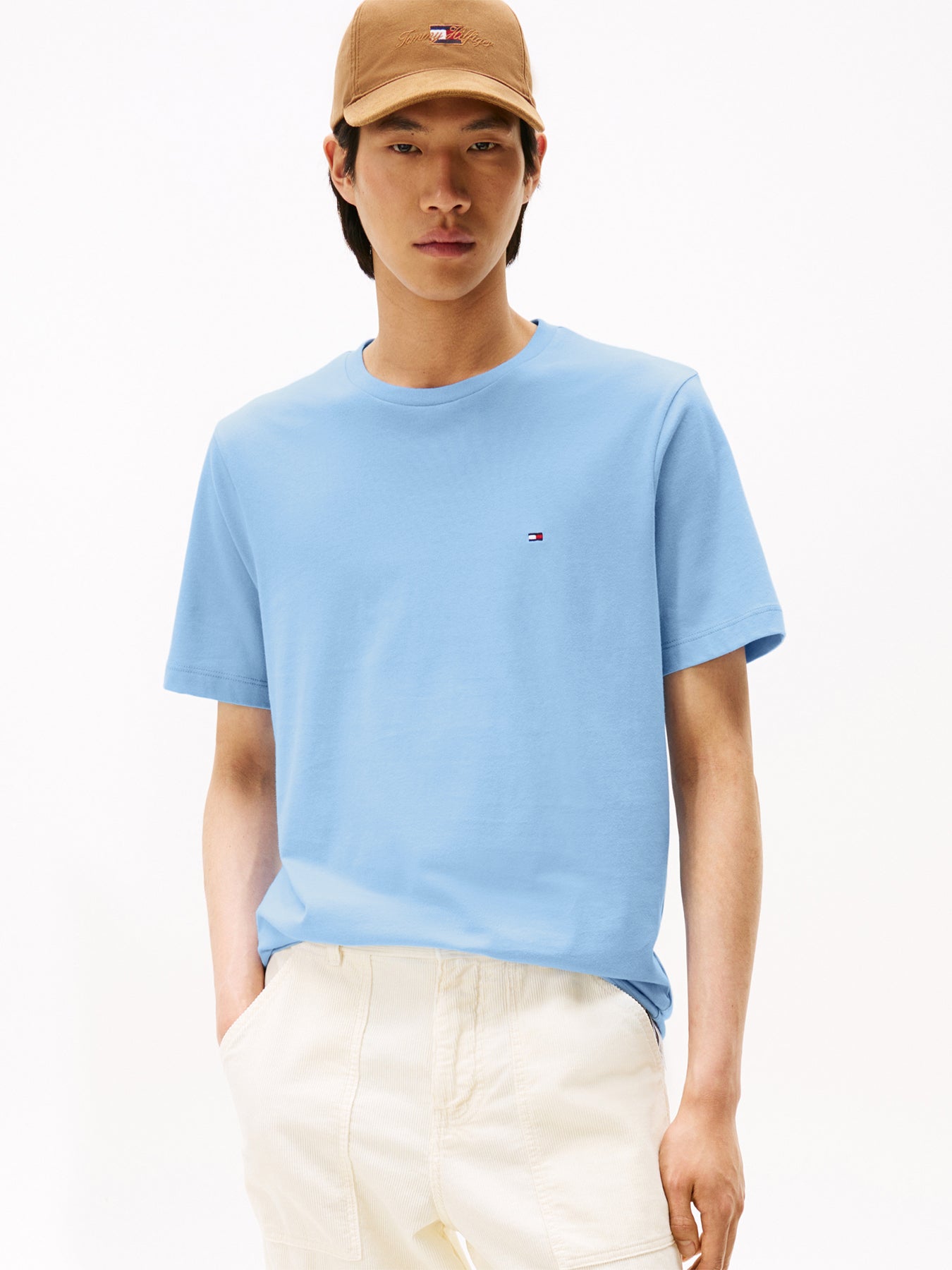 Flag Embroidery Crew Neck T-Shirt