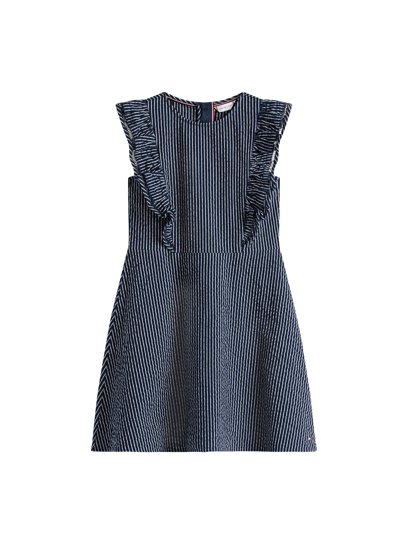Kids' Ruffle Seersucker Fit And Flare Dress