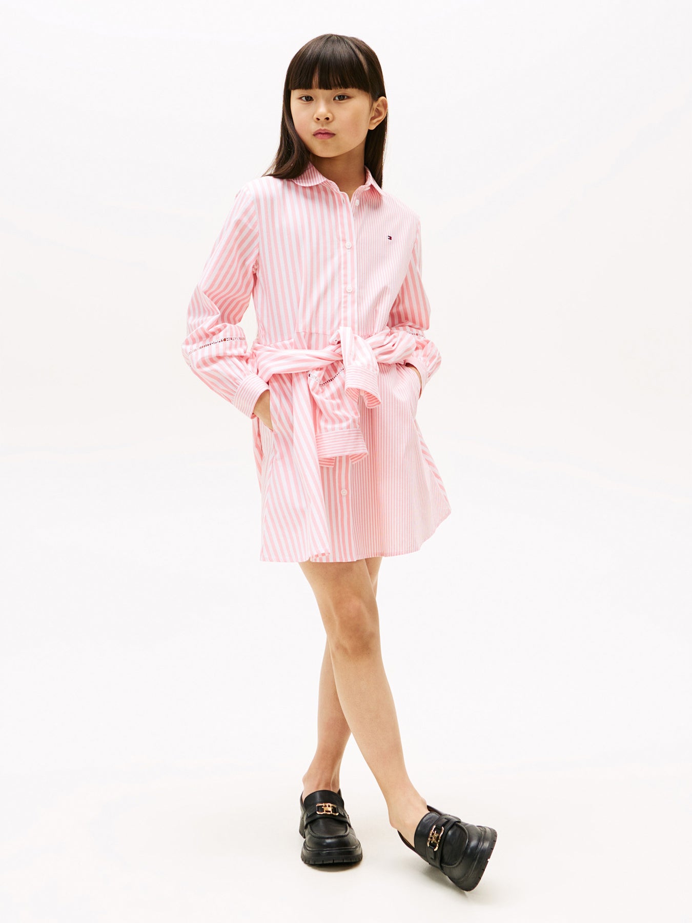 Mixed Stripe Shirt Dress