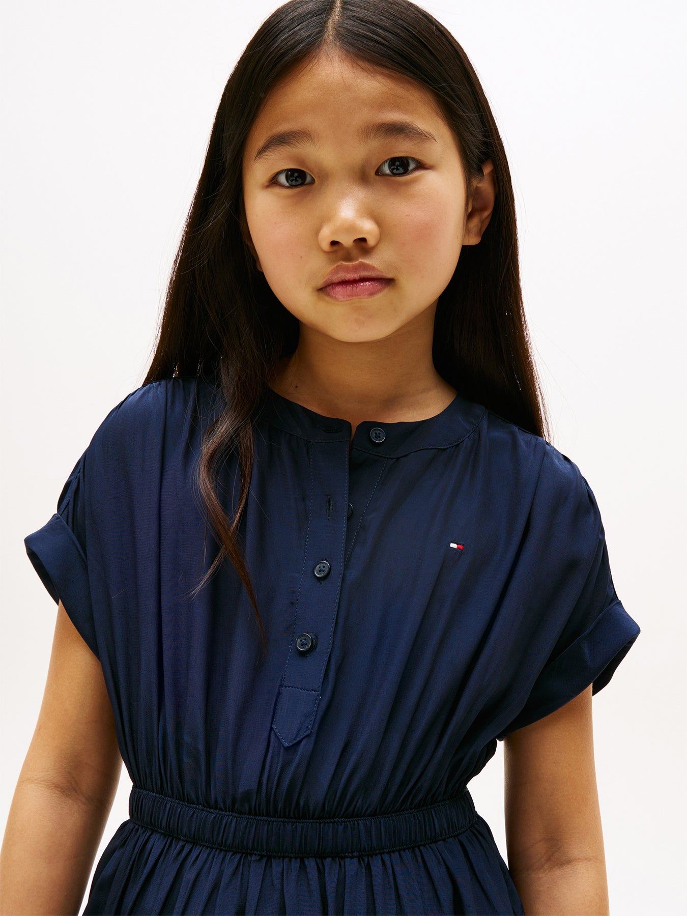 Short Sleeve Tiered Shirt Dress