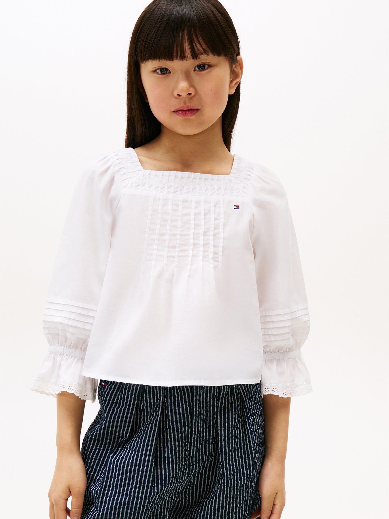 Broderie Anglaise Pintuck Blouse