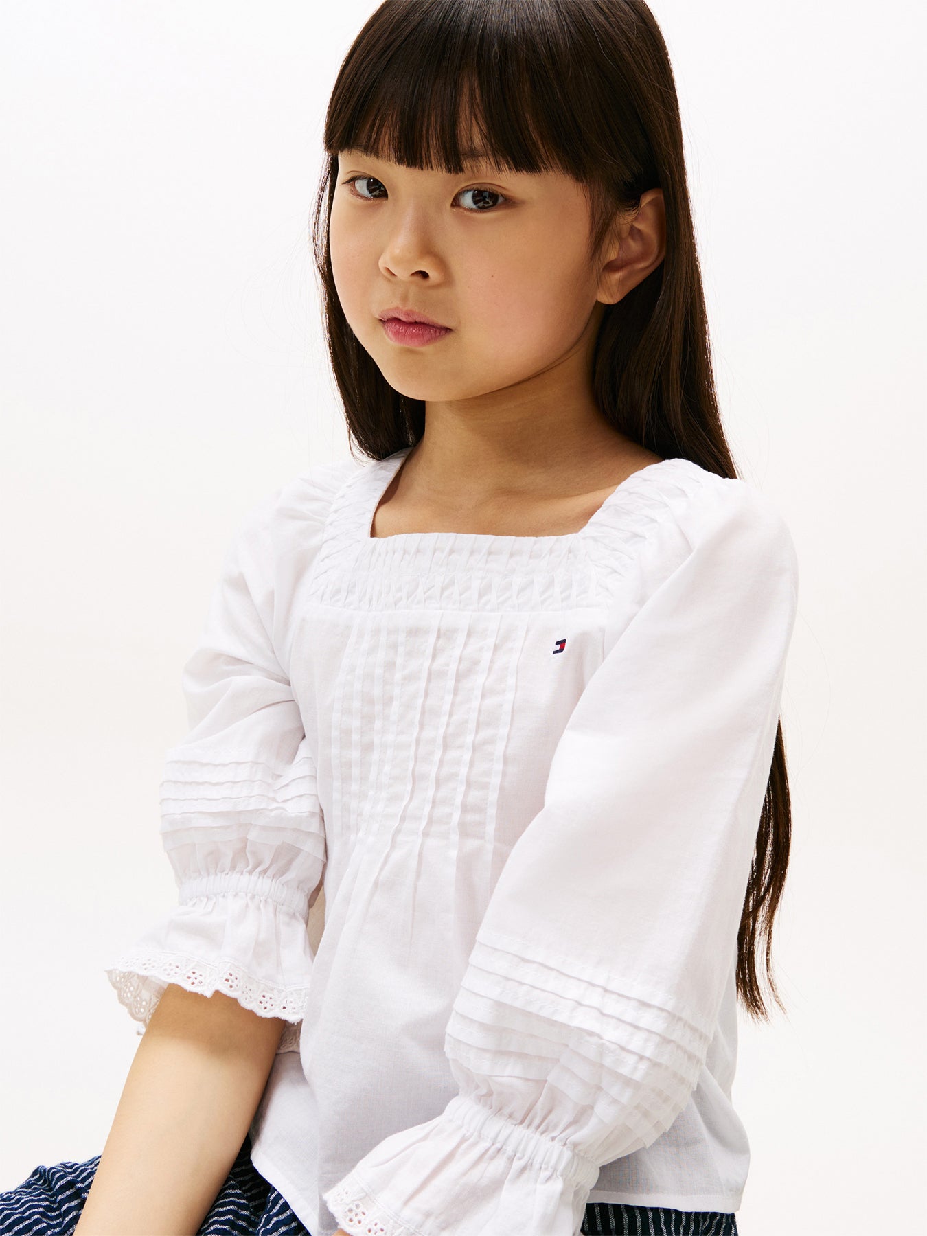 Broderie Anglaise Pintuck Blouse
