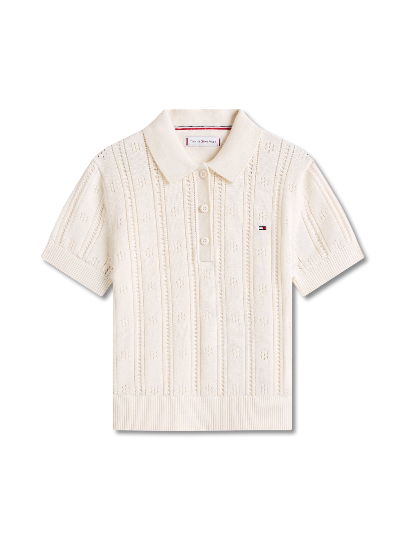 Pointelle Relaxed Polo Shirt