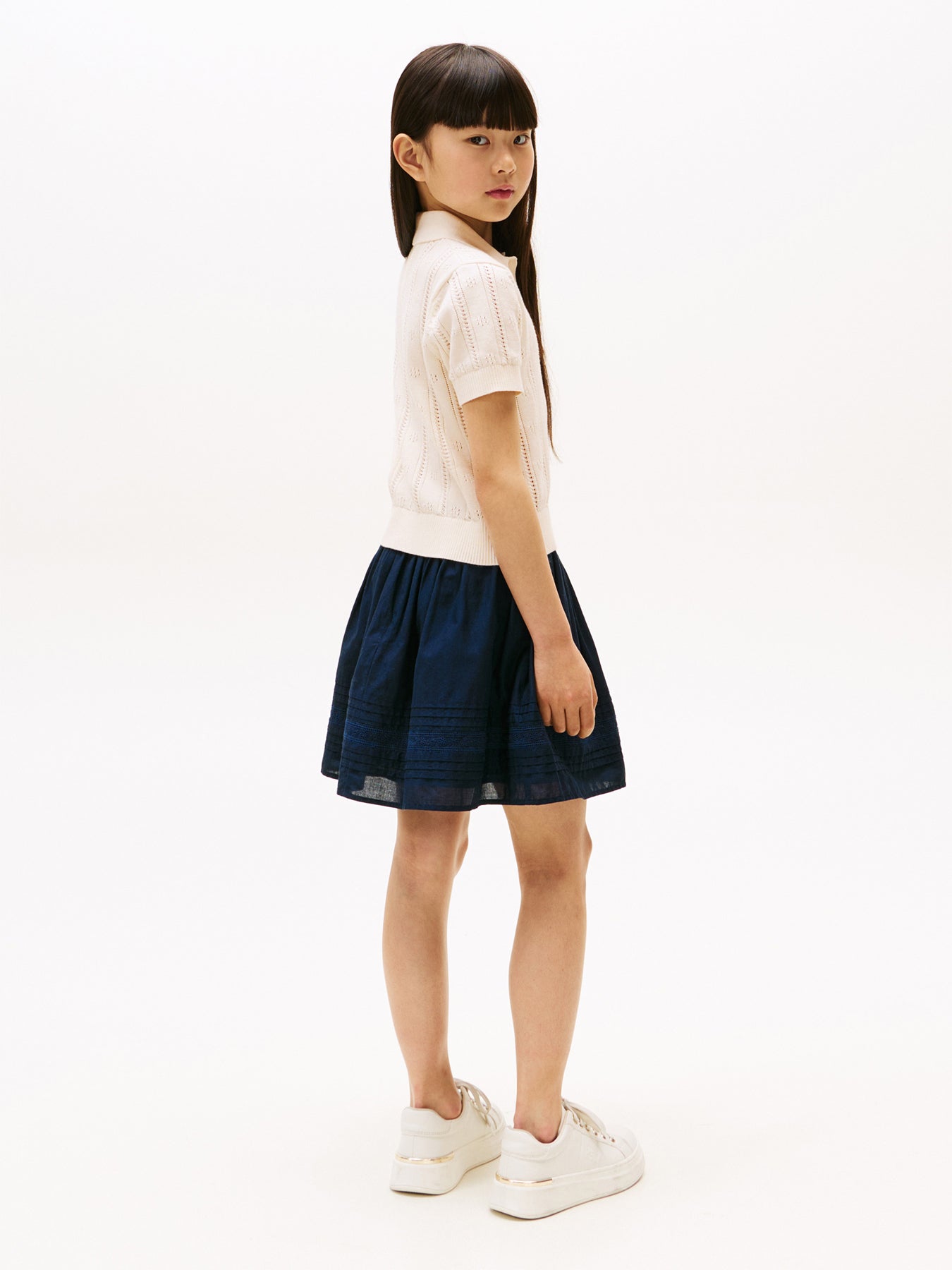 Pointelle Relaxed Polo Shirt