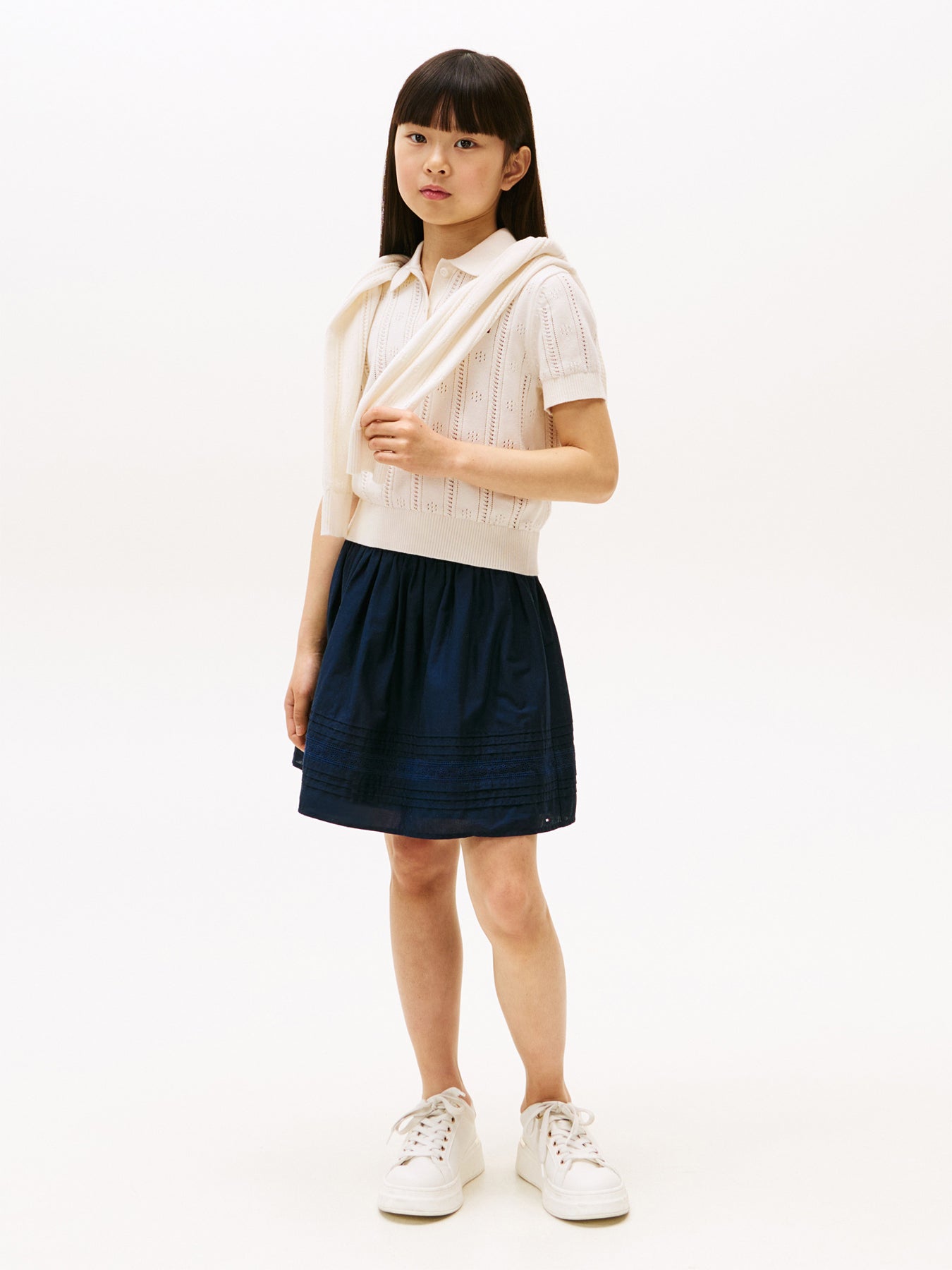 Pointelle Relaxed Polo Shirt