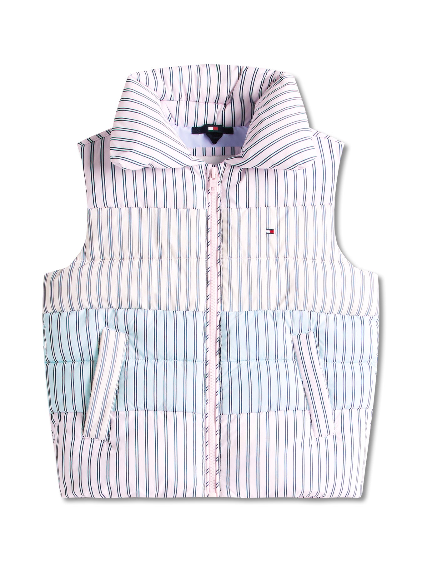 Mixed Stripe Relaxed Quilted Gilet