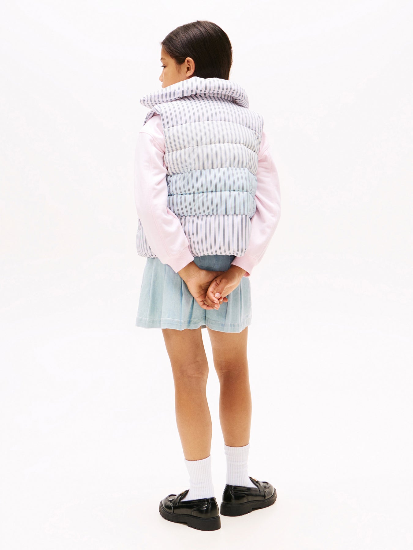 Mixed Stripe Relaxed Quilted Gilet