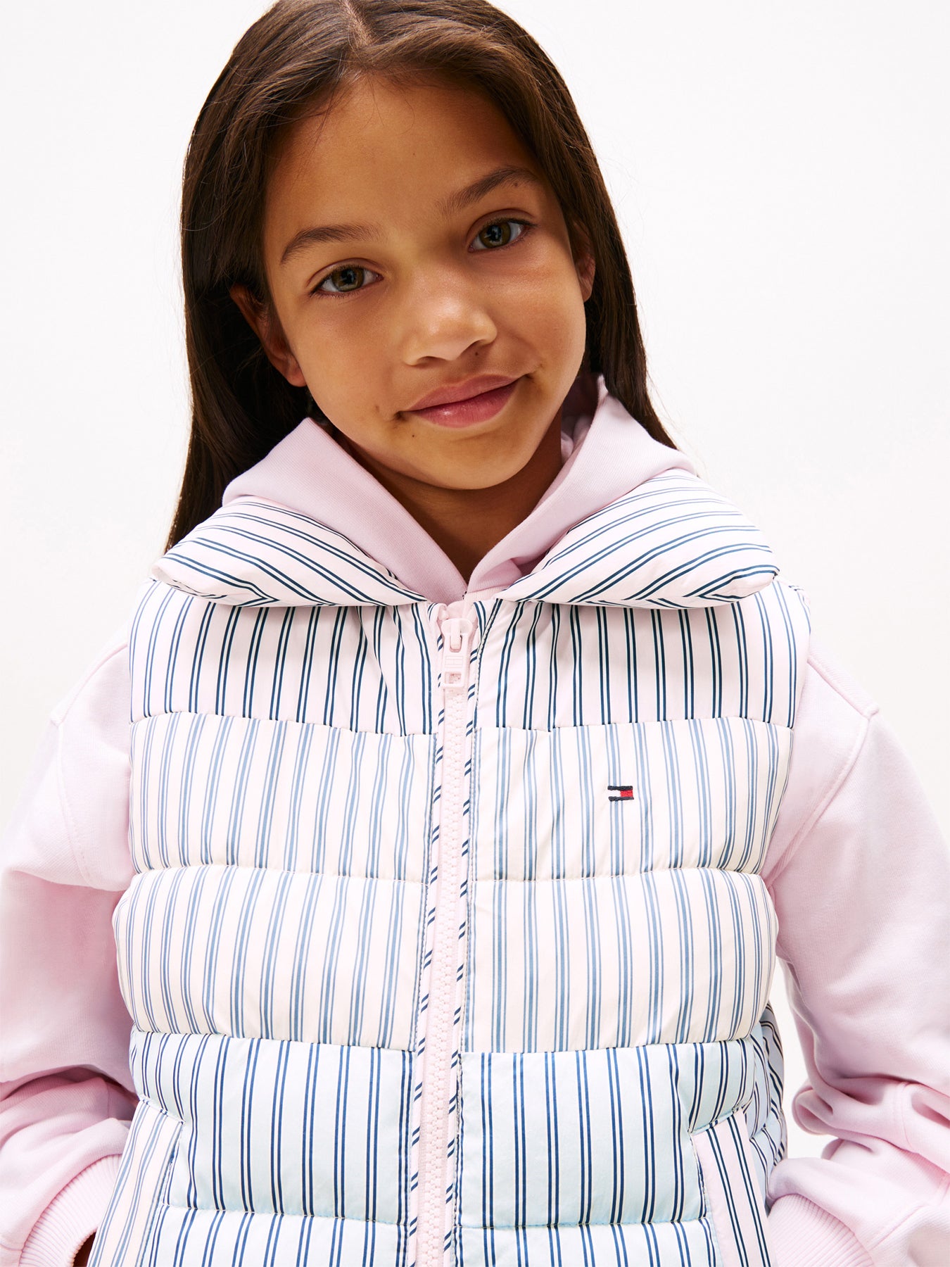 Mixed Stripe Relaxed Quilted Gilet