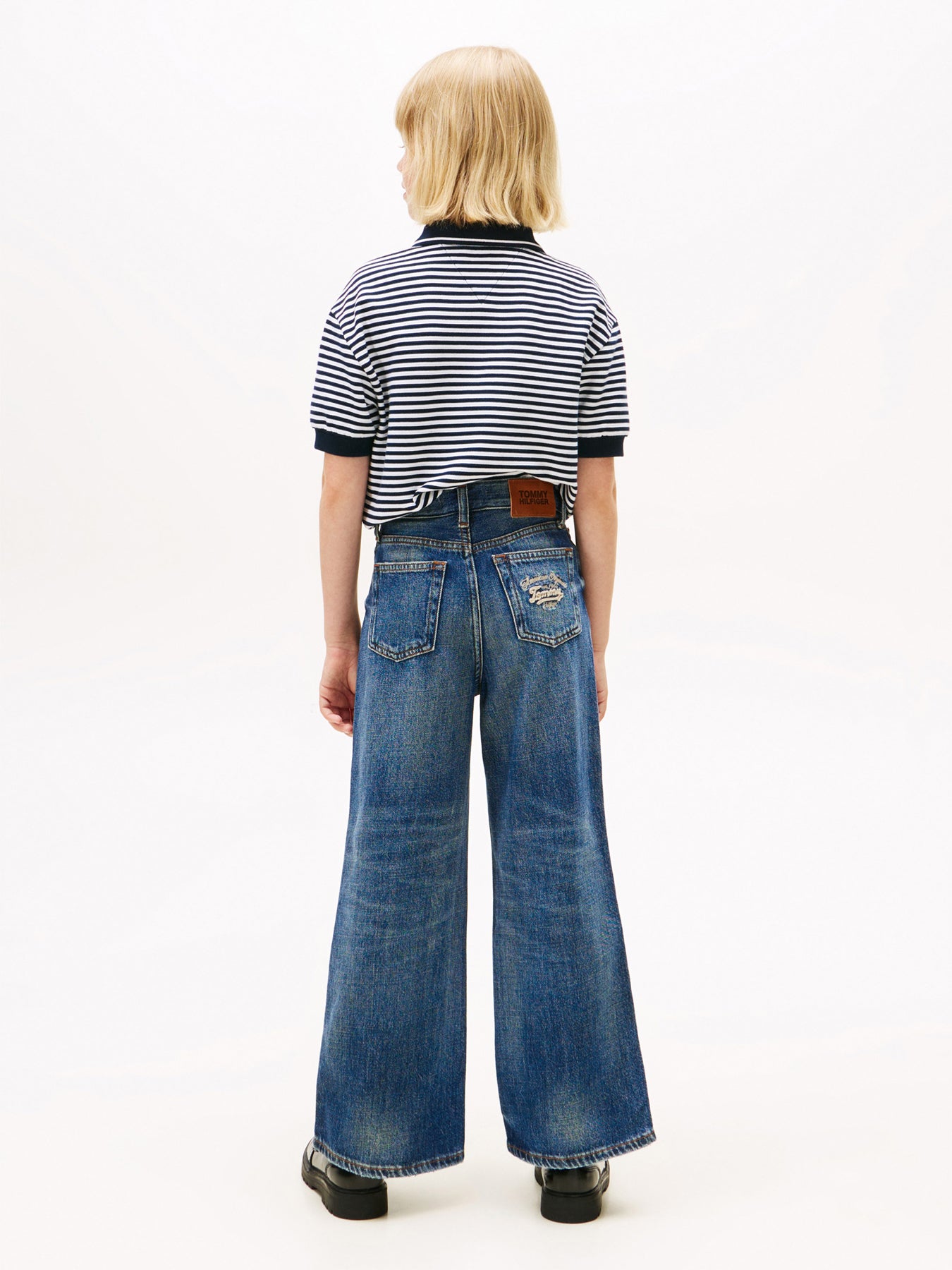 Vintage Wash Logo Jeans Blue