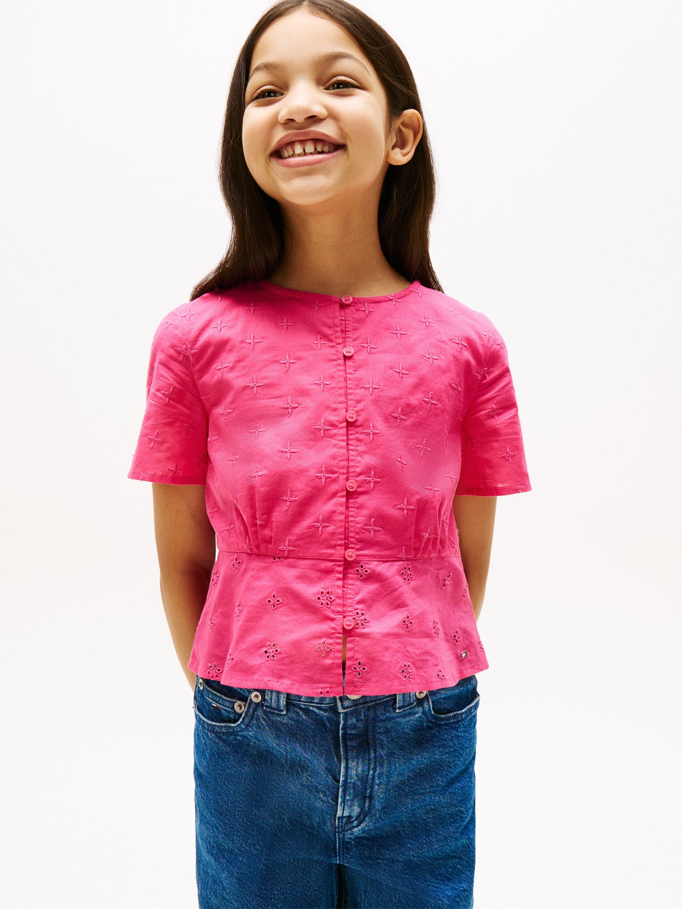 Broderie Anglaise Short Sleeve Blouse