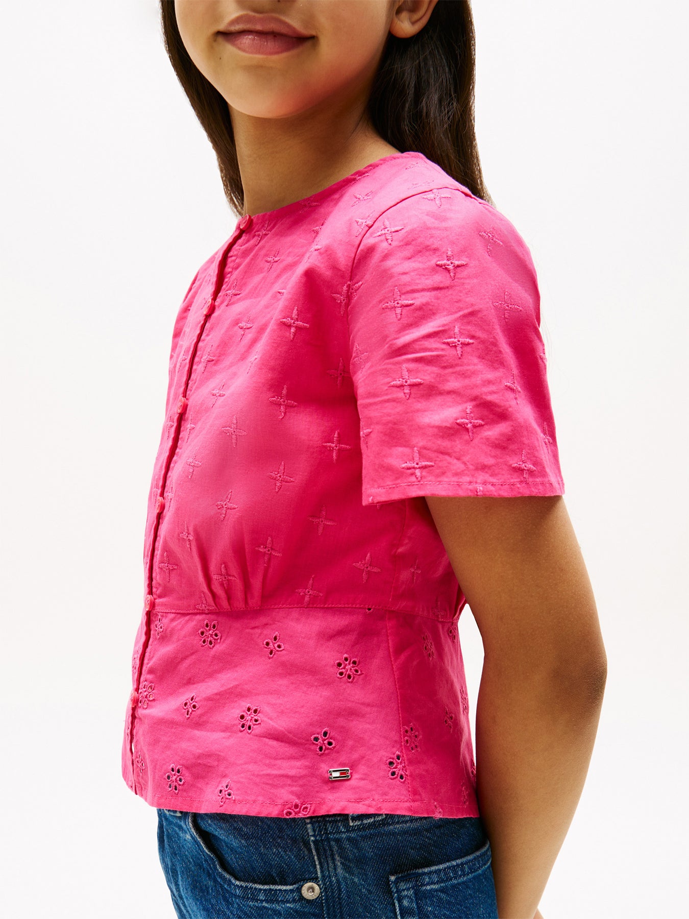 Broderie Anglaise Short Sleeve Blouse