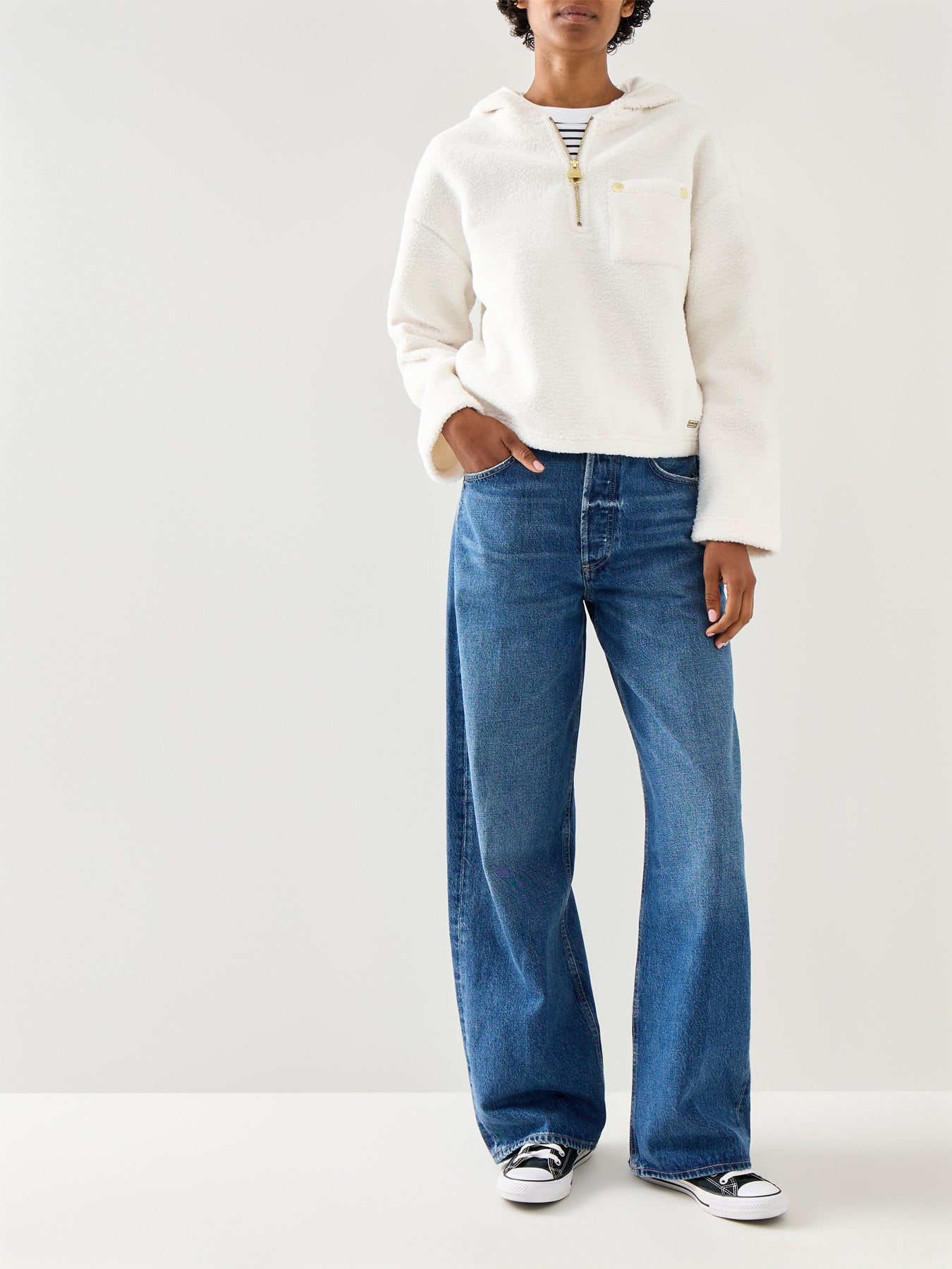 Lola Fleece Hoodie White