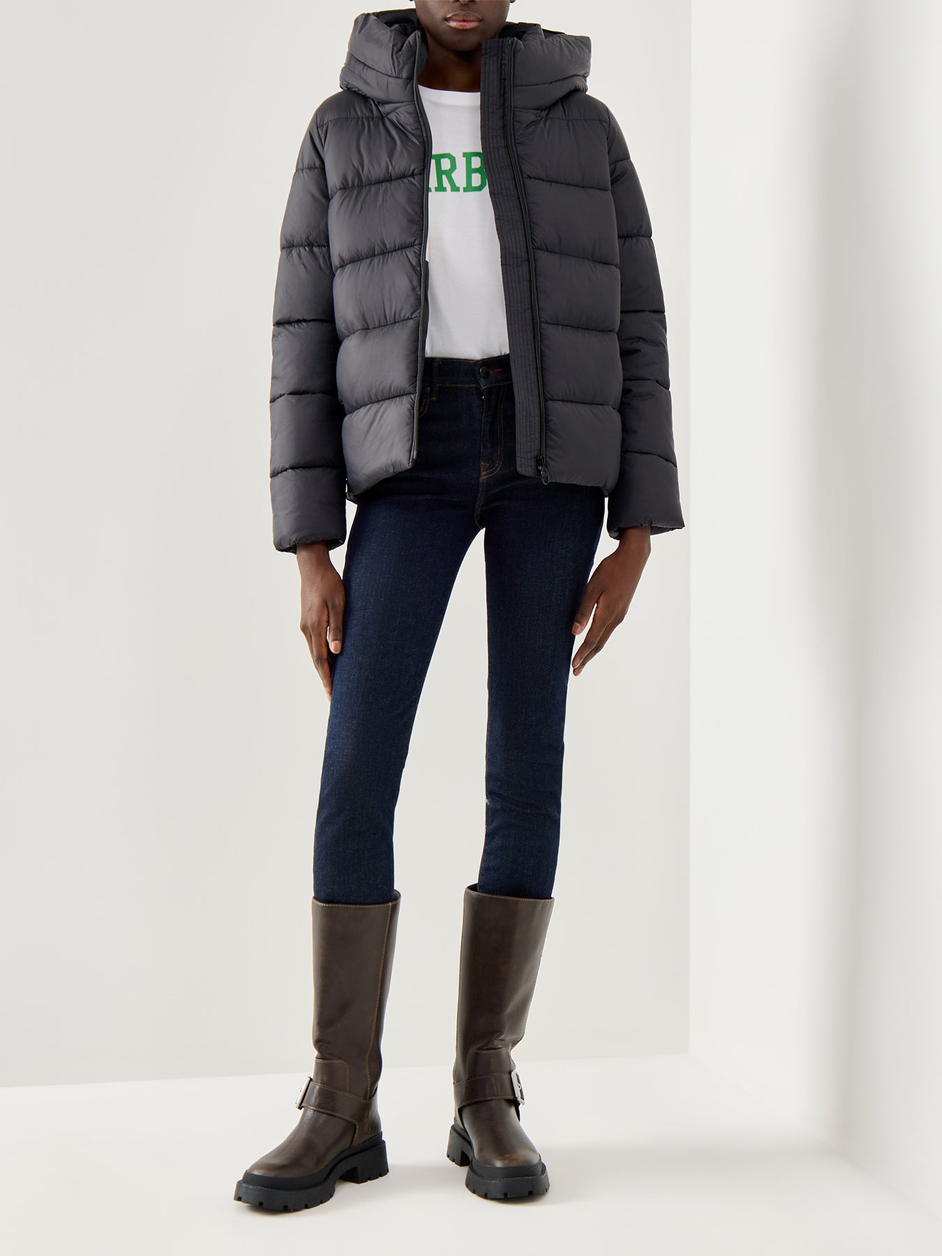Womens Barbour International Olivios Puffer Jacket Black