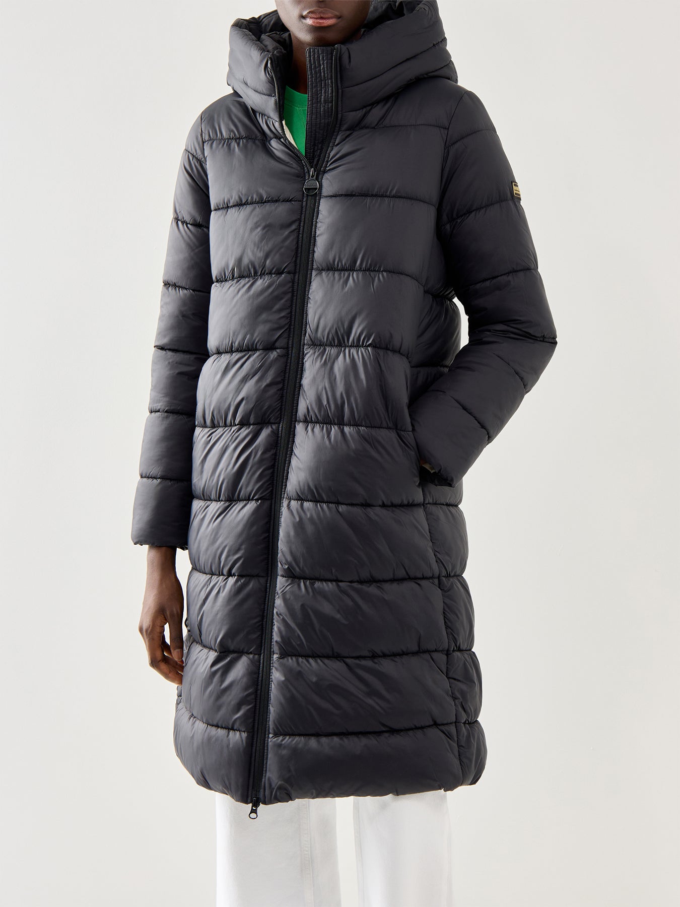 Womens Barbour International Longline Olivios Puffer Jacket Black