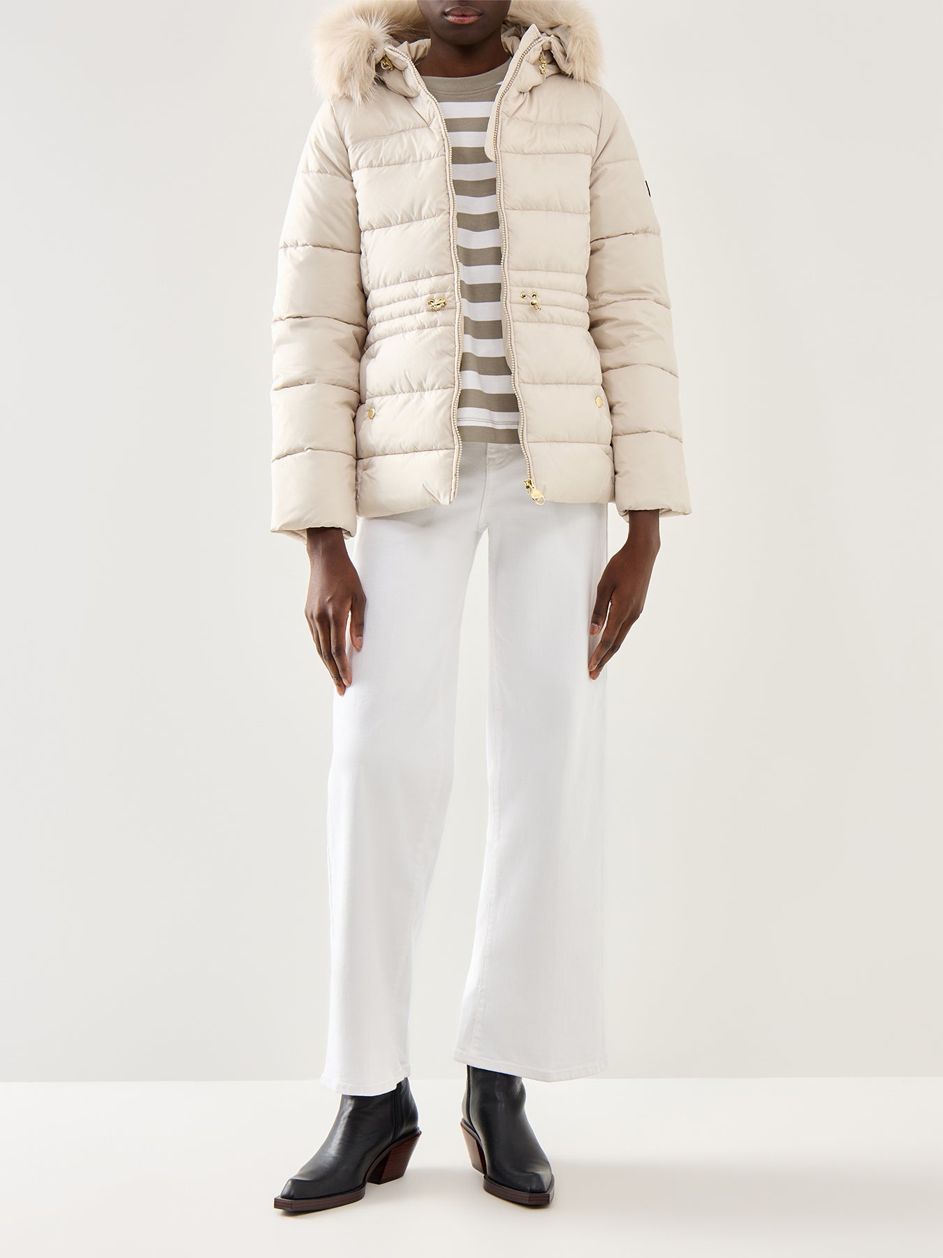 Womens Barbour International Cher Puffer Jacket Beige