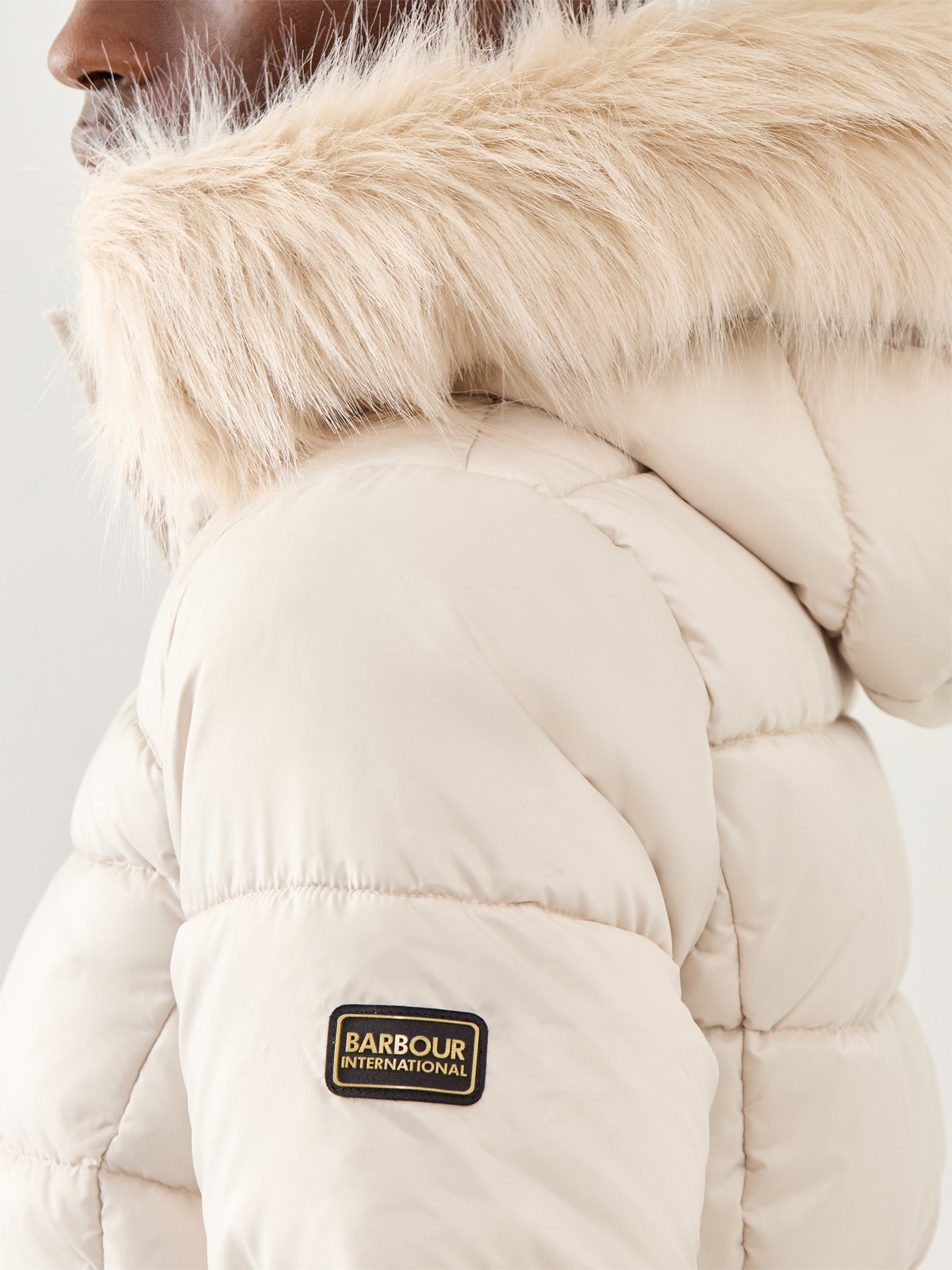 Womens Barbour International Cher Puffer Jacket Beige