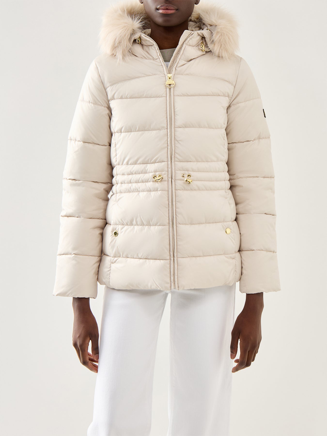 Womens Barbour International Cher Puffer Jacket Beige