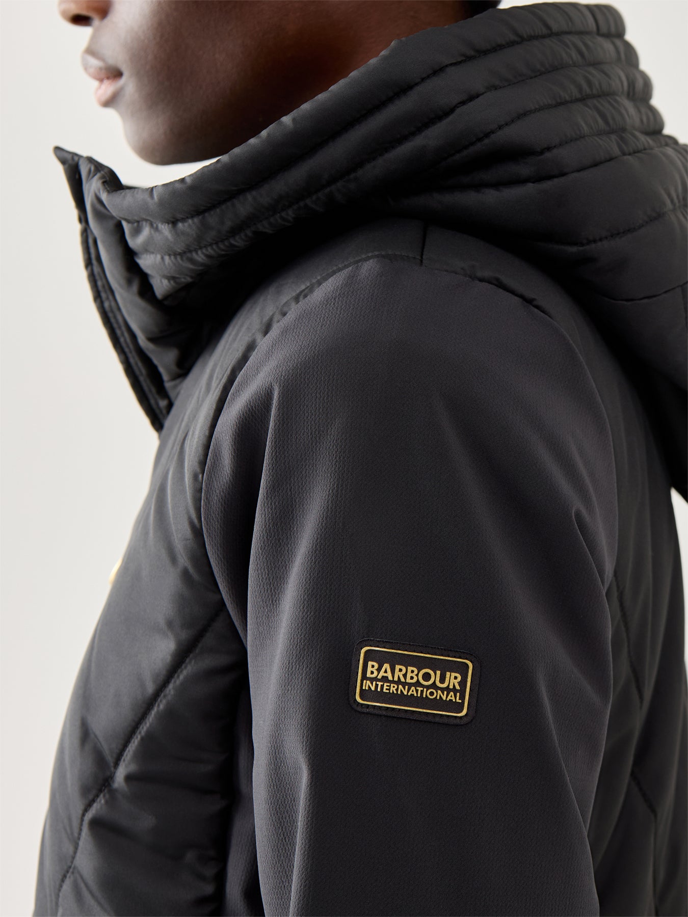 Womens Barbour International Diablo Quilted Sweat Black