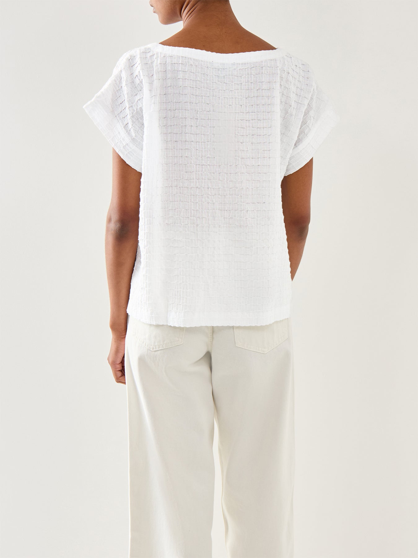 Ballet Neck Square Top White