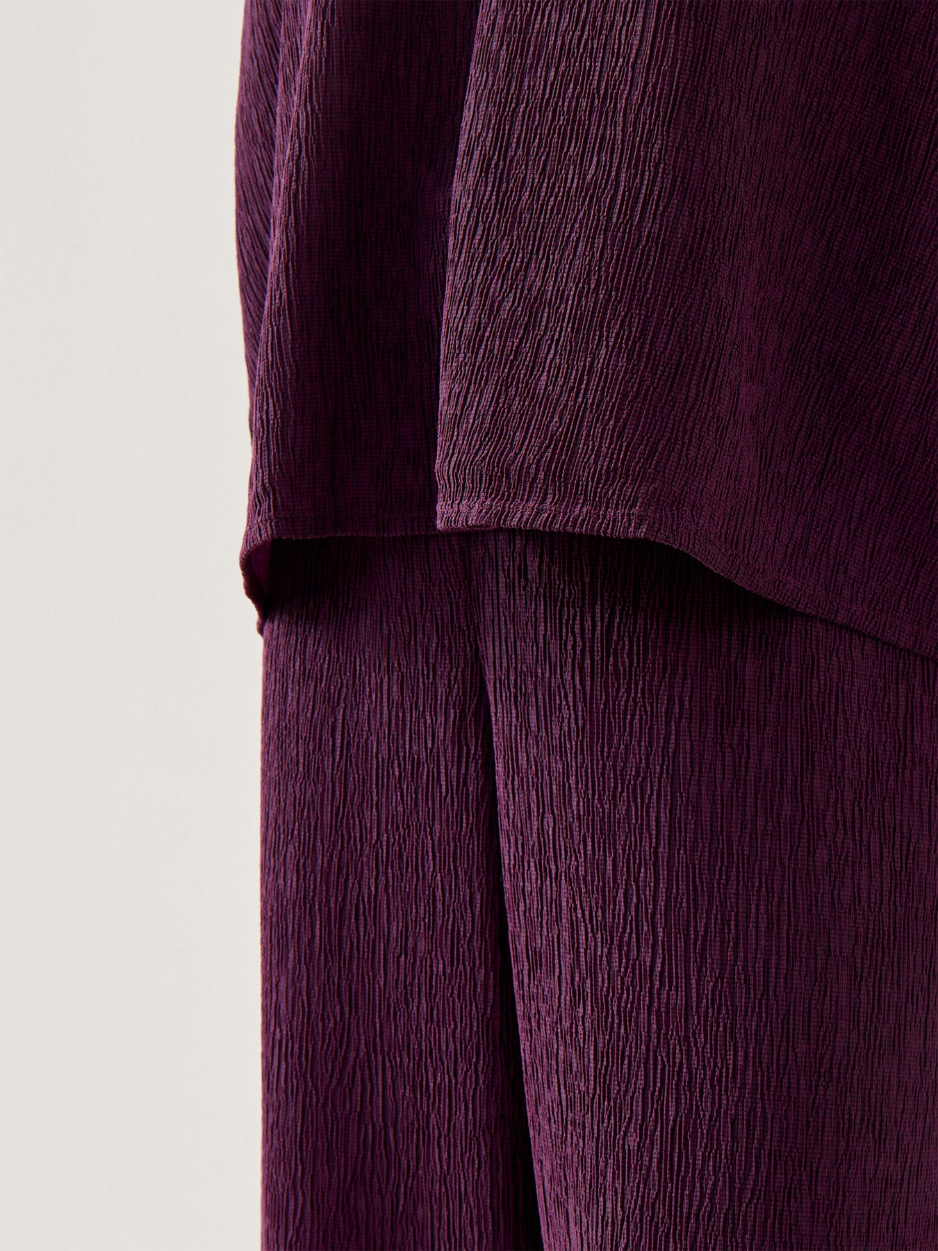 High Waist Wide Ankle Woven Plisse Pant Purple